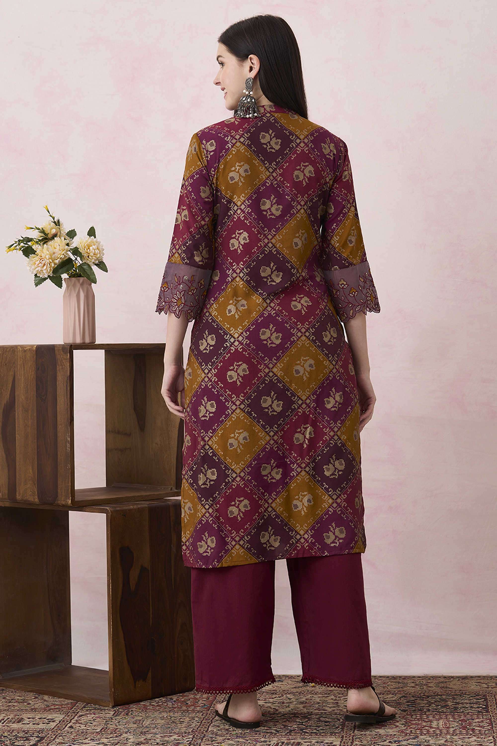 Printed-Blended-Fabric-Women-s-Casual-Wear-Kurta