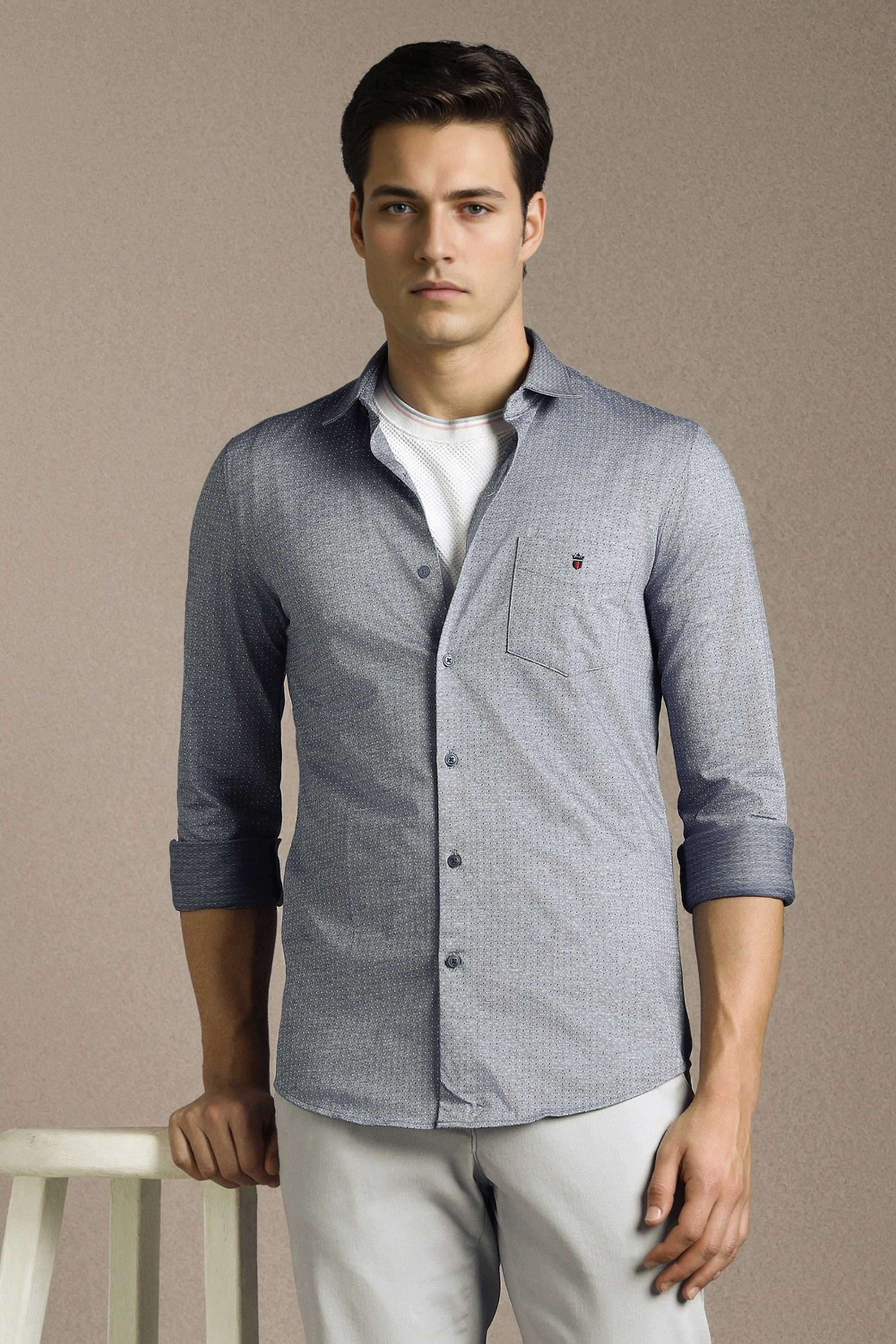 Textured-Cotton-Slim-Fit-Men-Casual-Wear-Shirt