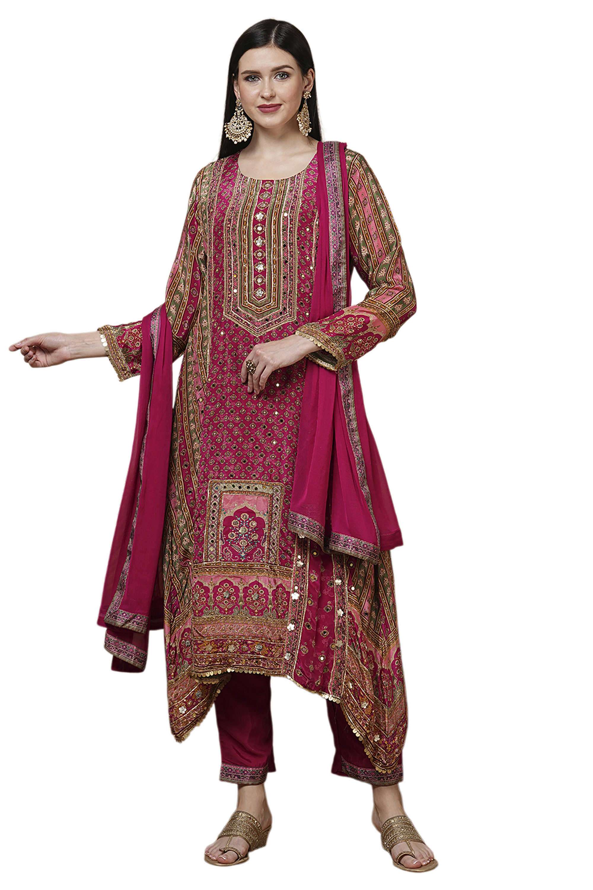 Printed-Blended-Fabric-Women-s-Casual-Wear-Suit