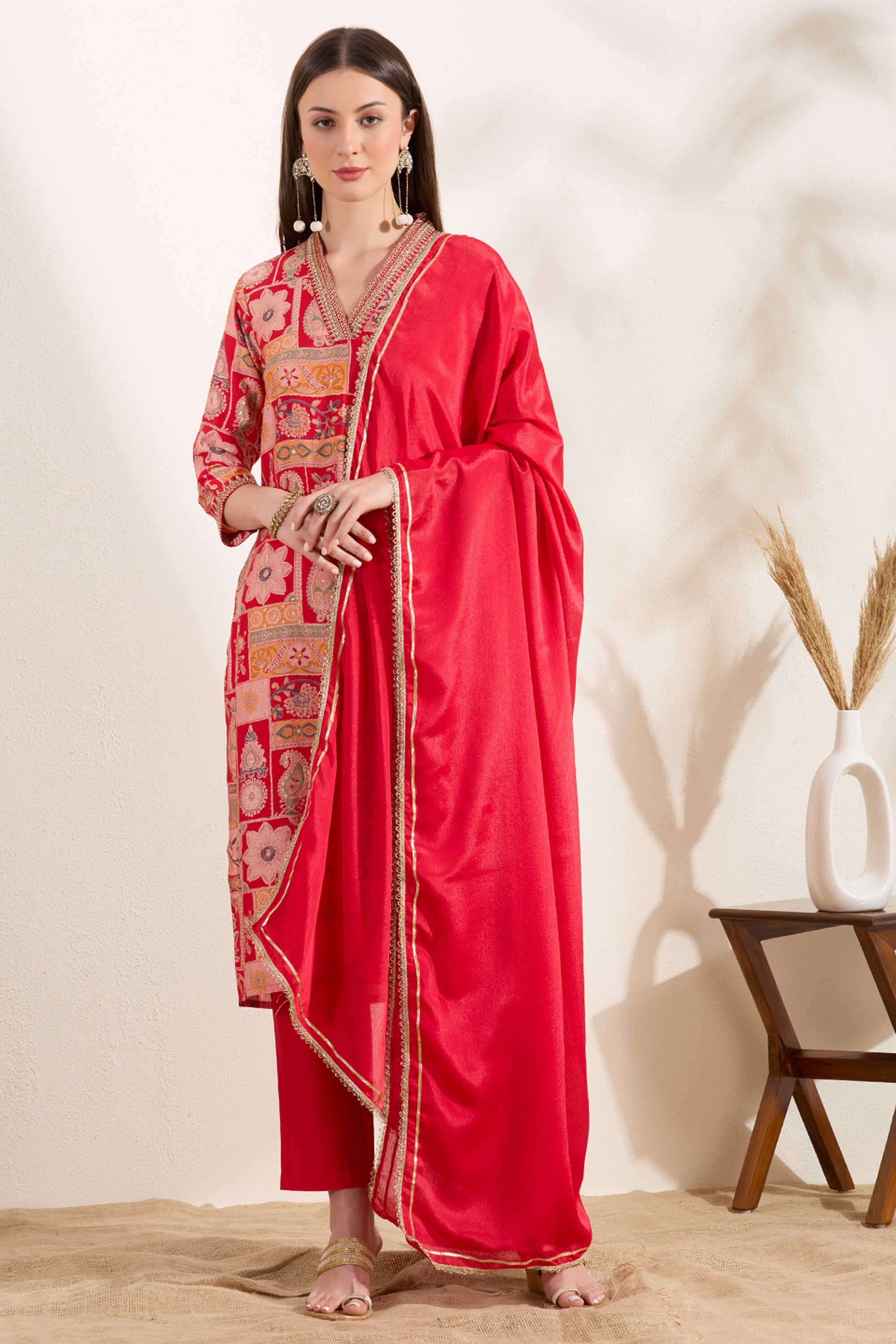 Printed-Blended-Fabric-Women-s-Casual-Wear-Suit