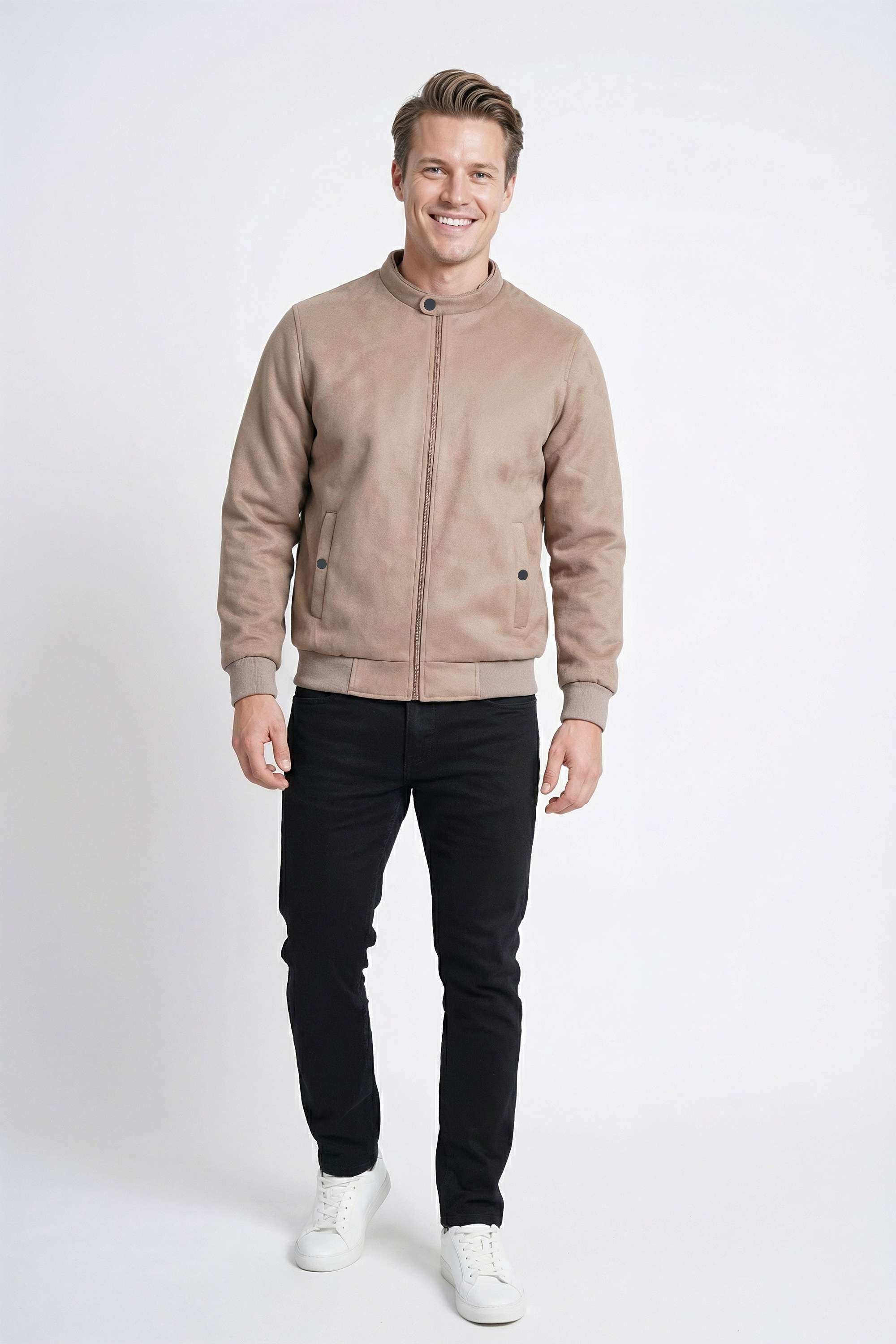 Blended-Fabric-Zipper-Regular-Fit-Men-s-Winter-Wear-Jacket