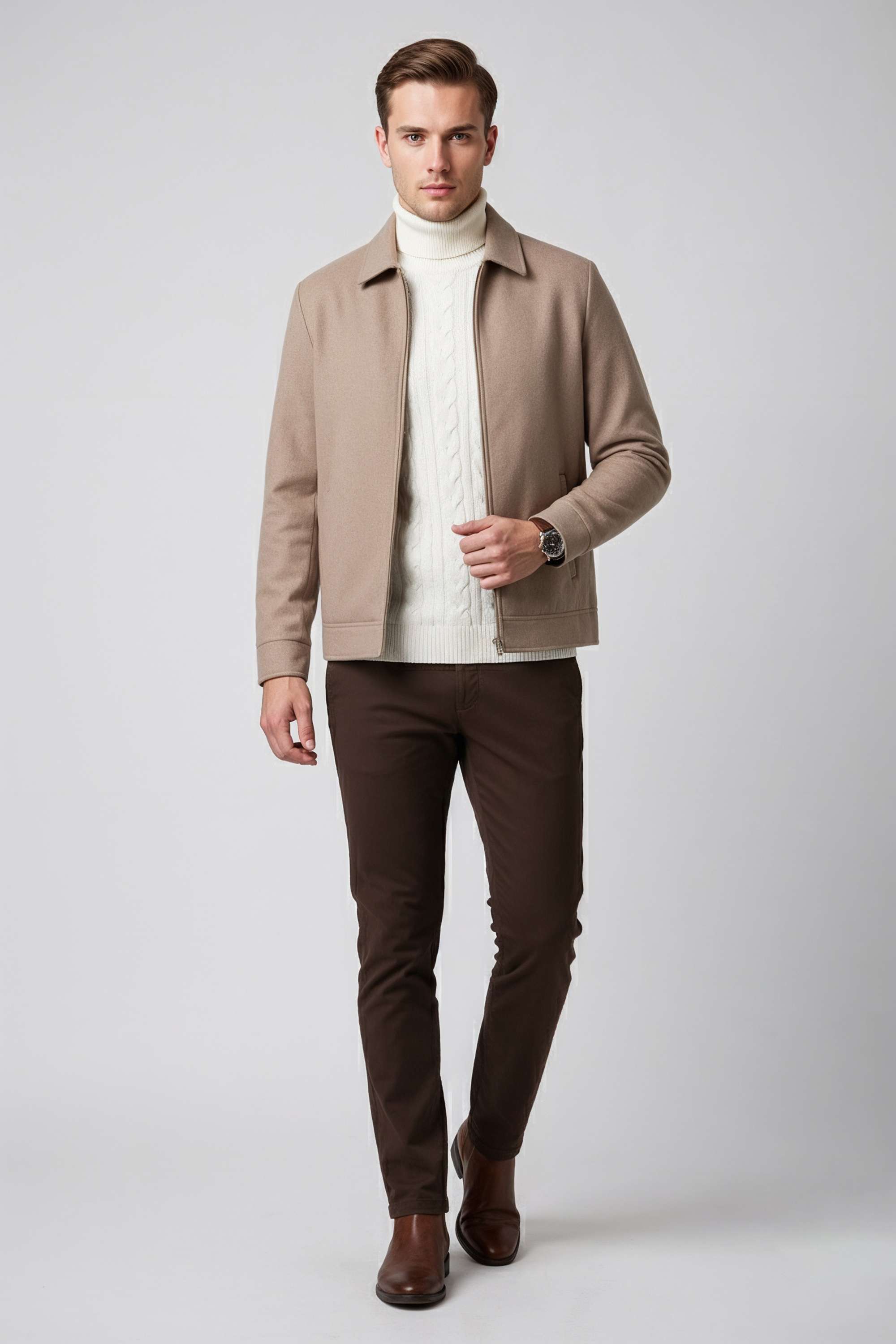 Polyester-Zipper-Regular-Fit-Men-s-Casual-Wear-Jacket