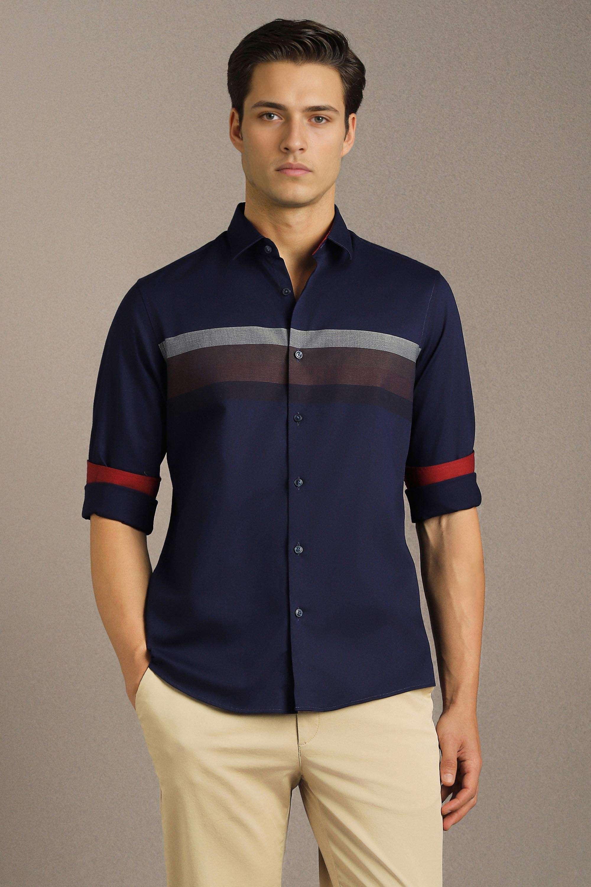 Stripes-Cotton-Slim-Fit-Men-Casual-Shirt