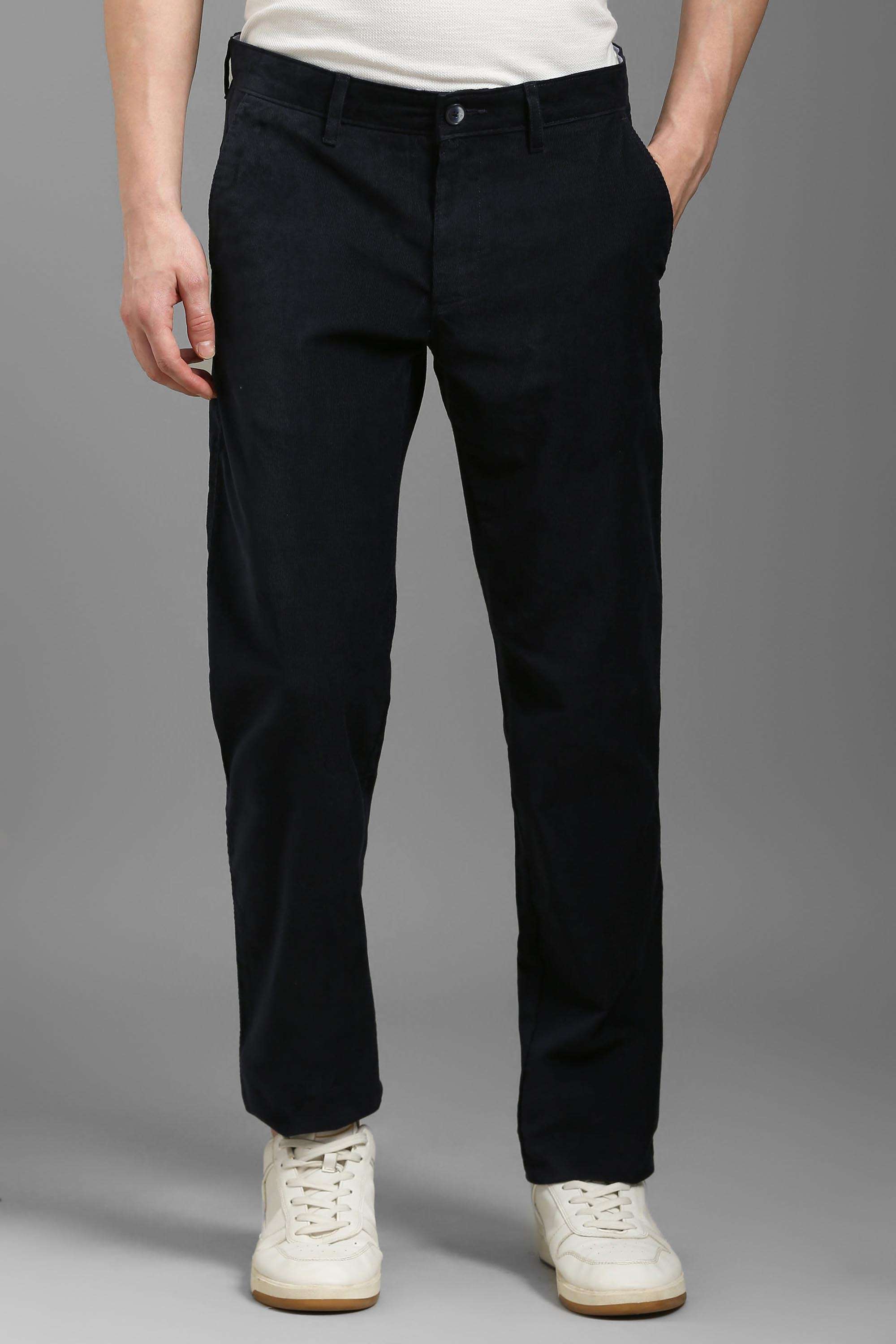 Solid-Cotton-Blend-Tapered-Fit-Men-Trousers