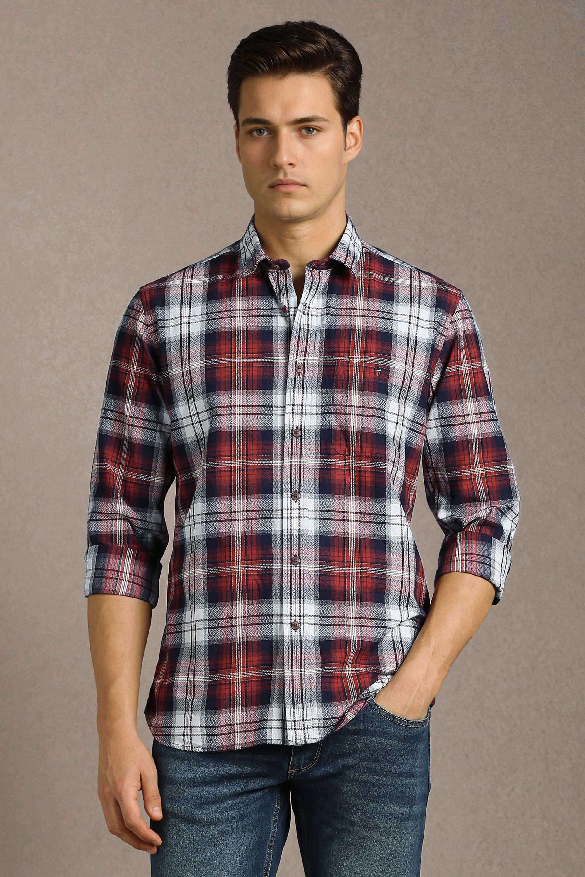 Checks-Cotton-Slim-Fit-Men-Casual-Wear-Shirt