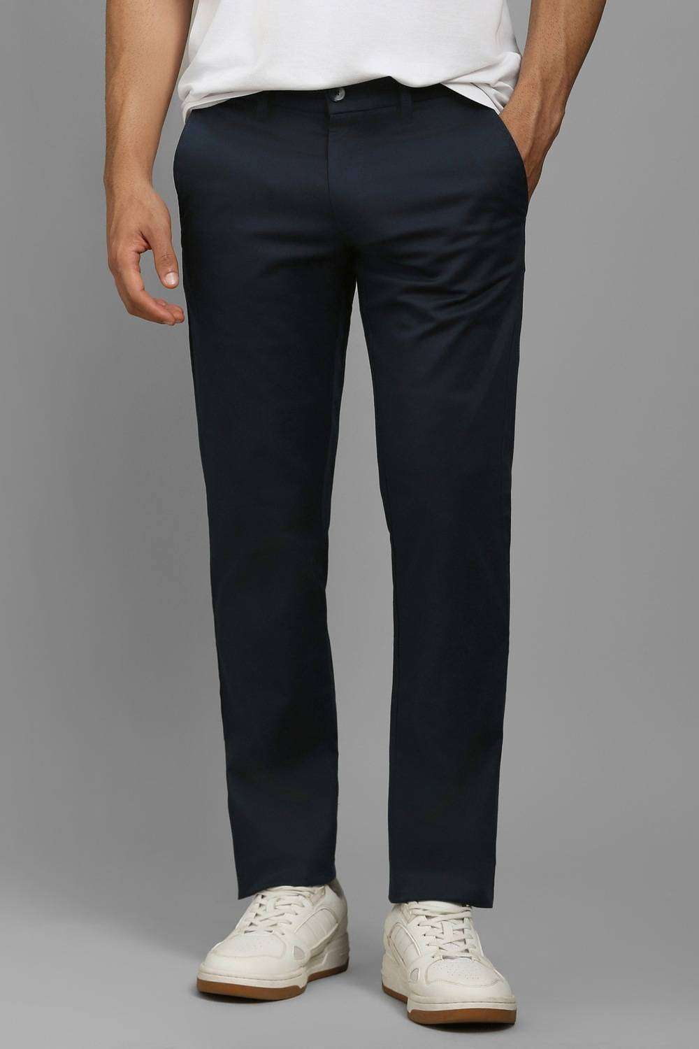 Solid-Cotton-Blend-Slim-Fit-Men-s-Trousers