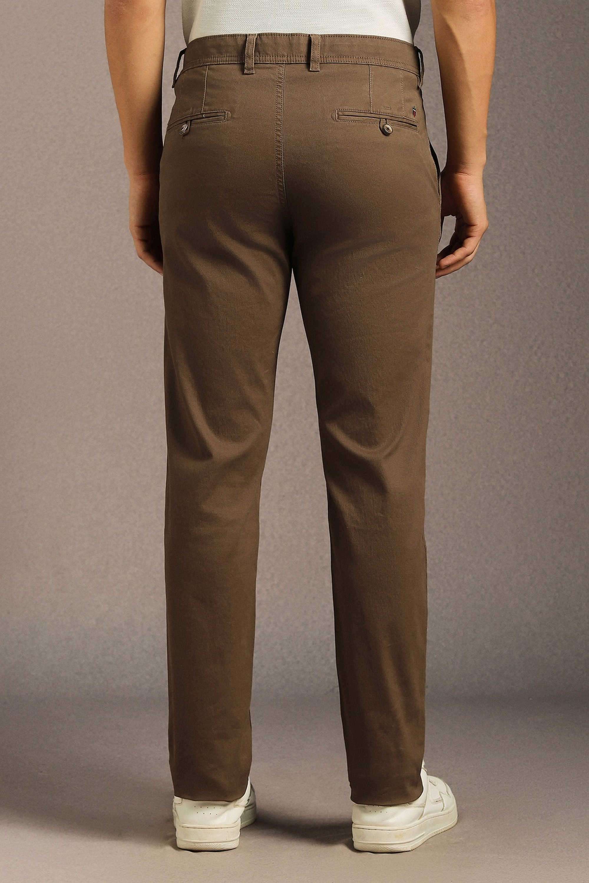 Solid-Cotton-Blend-Tapered-Fit-Men-Casual-Wear-Trouser