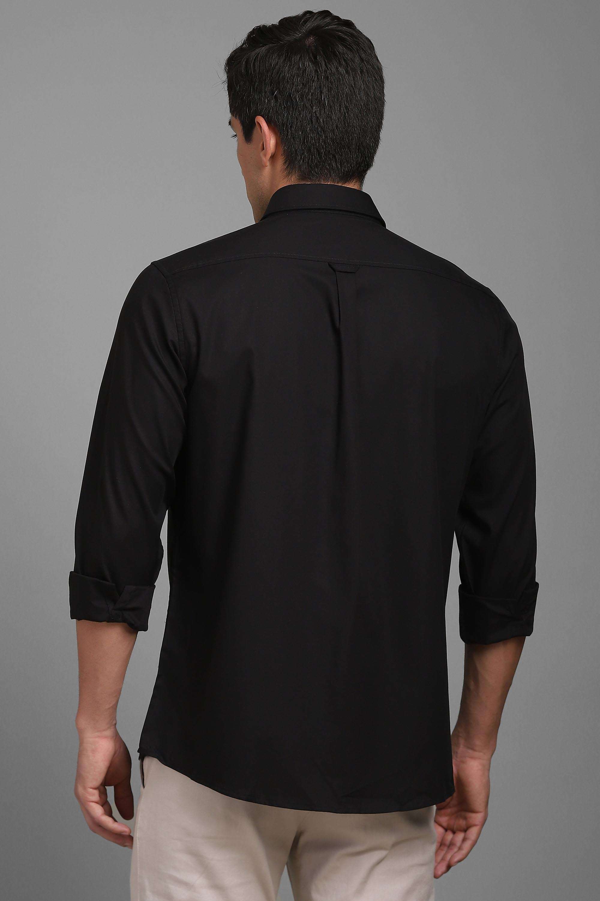 Solid-Cotton-Slim-Fit-Men-Casual-Wear-Shirt