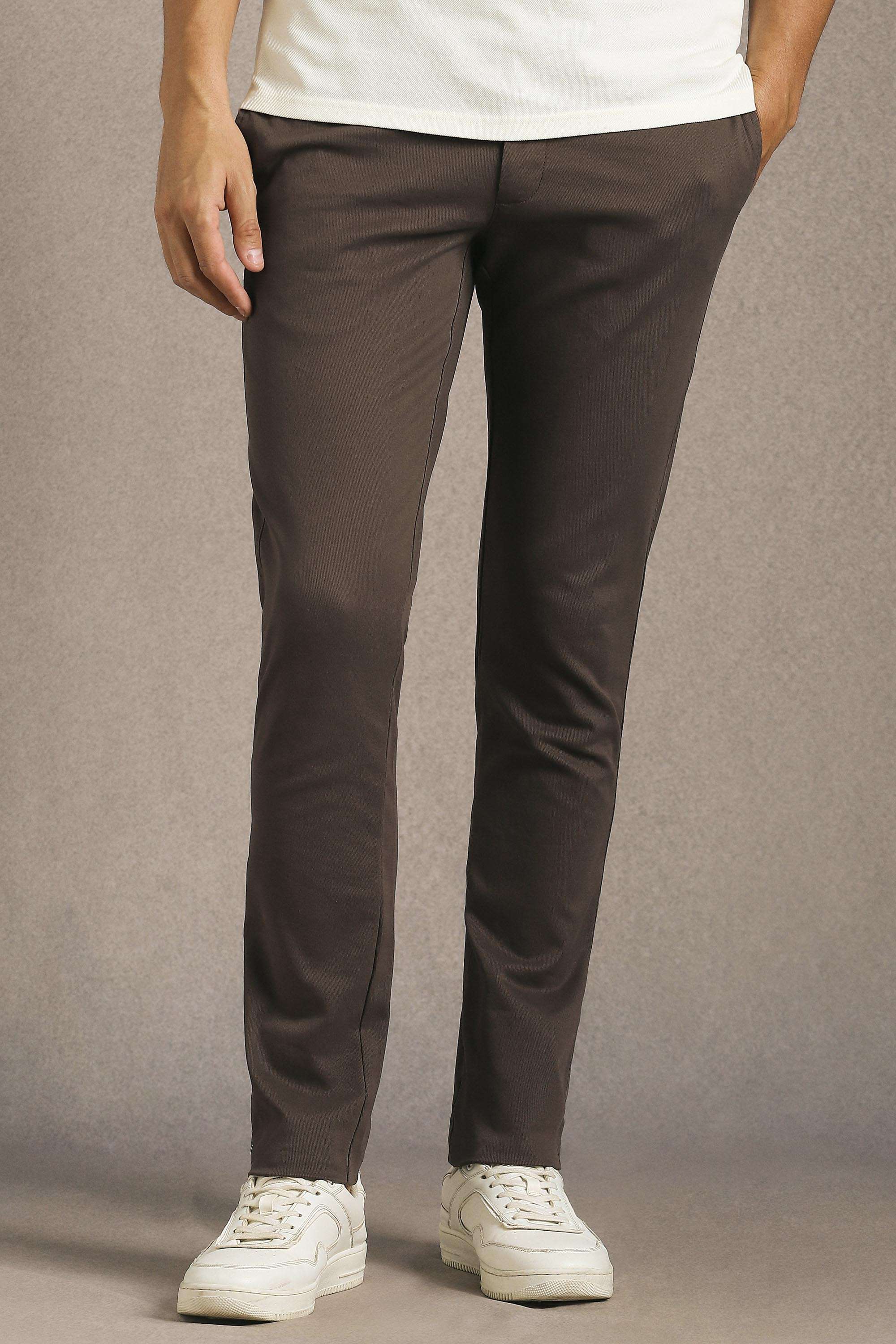 Solid-Cotton-Blend-Tapered-Fit-Men-Trousers