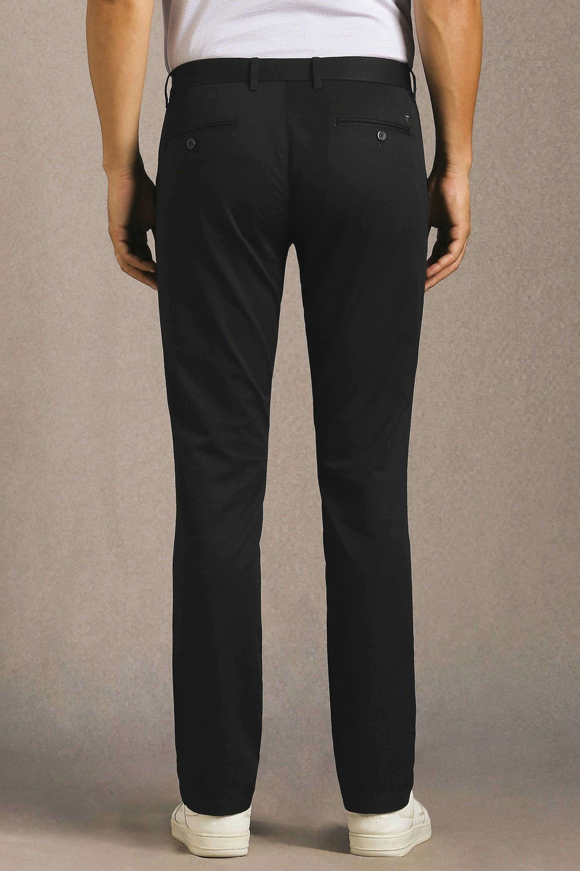 Solid-Cotton-Blend-Tapered-Fit-Men-Casual-Wear-Trouser