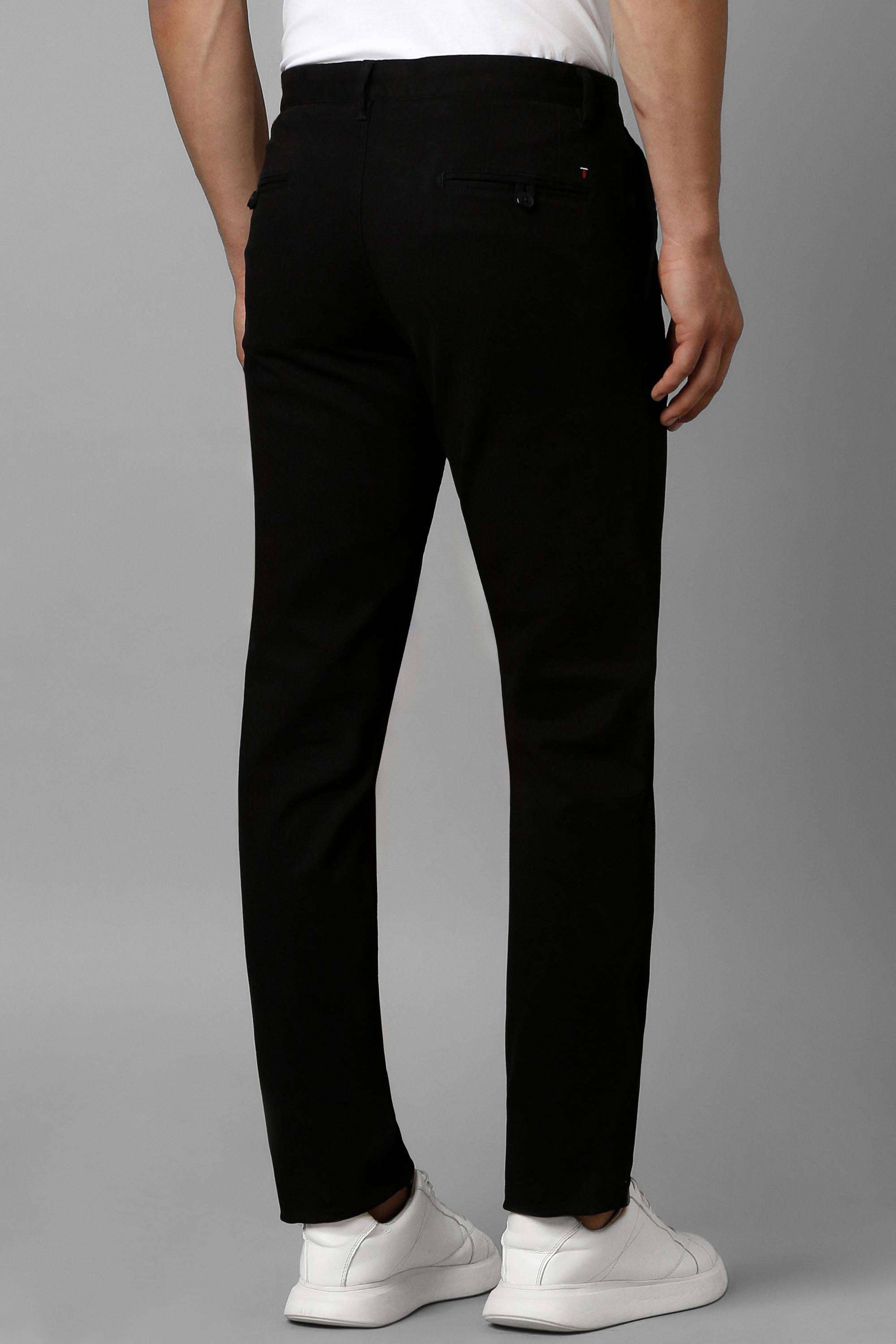 Solid-Cotton-Blend-Tapered-Fit-Men-Trousers