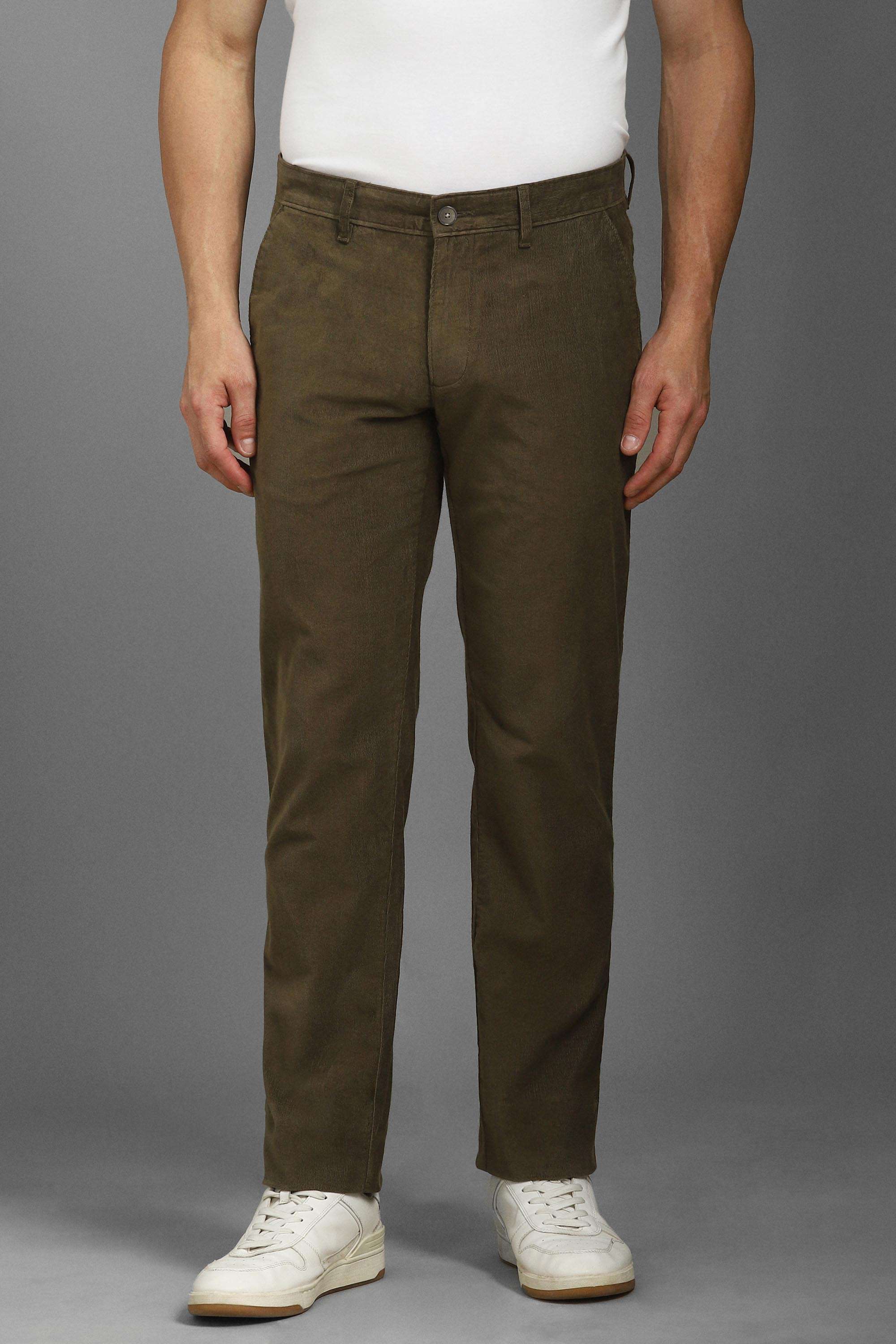 Solid-Cotton-Blend-Tapered-Fit-Men-Trousers