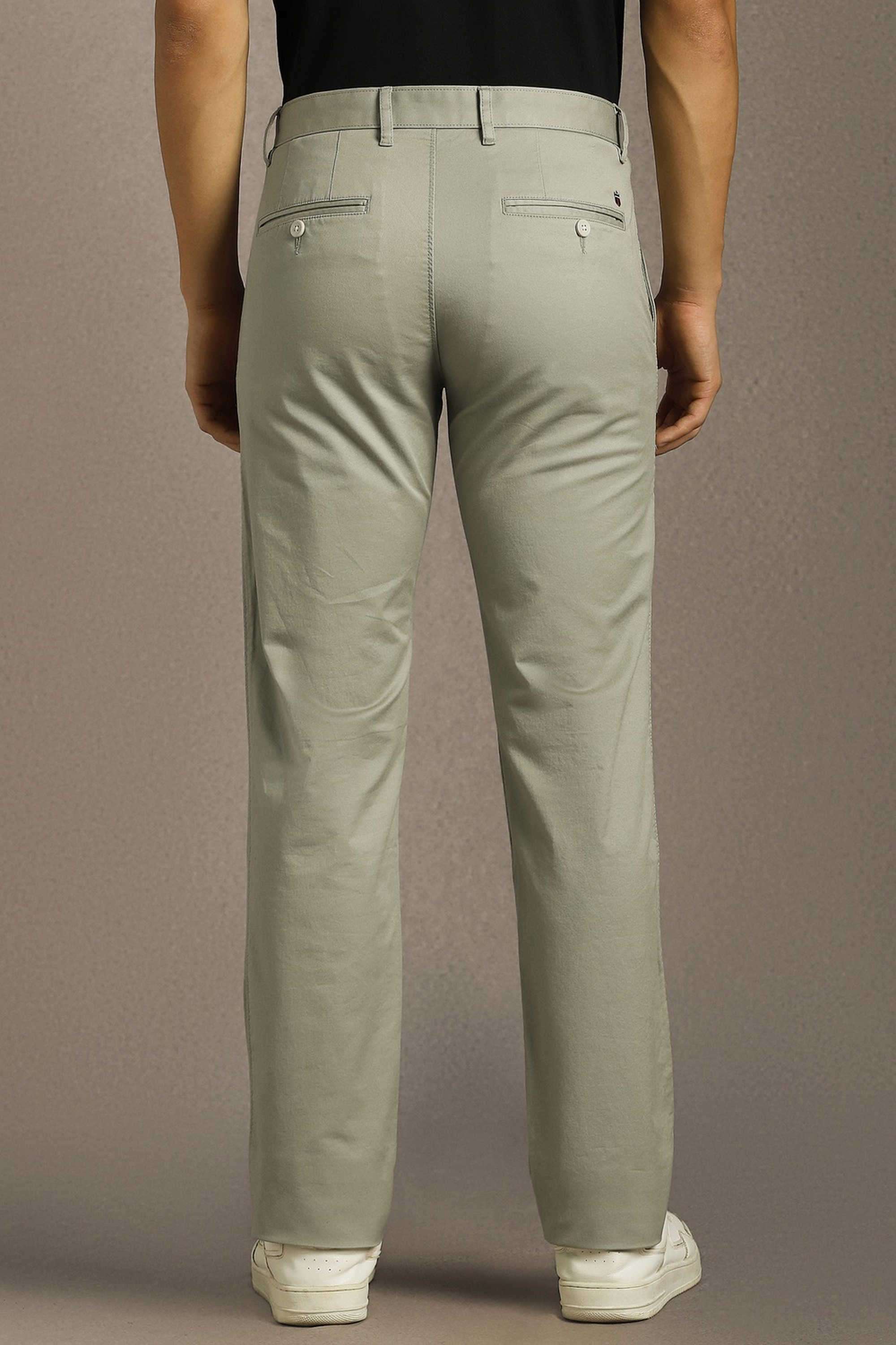 Solid-Cotton-Blend-Tapered-Fit-Men-Casual-Wear-Trouser