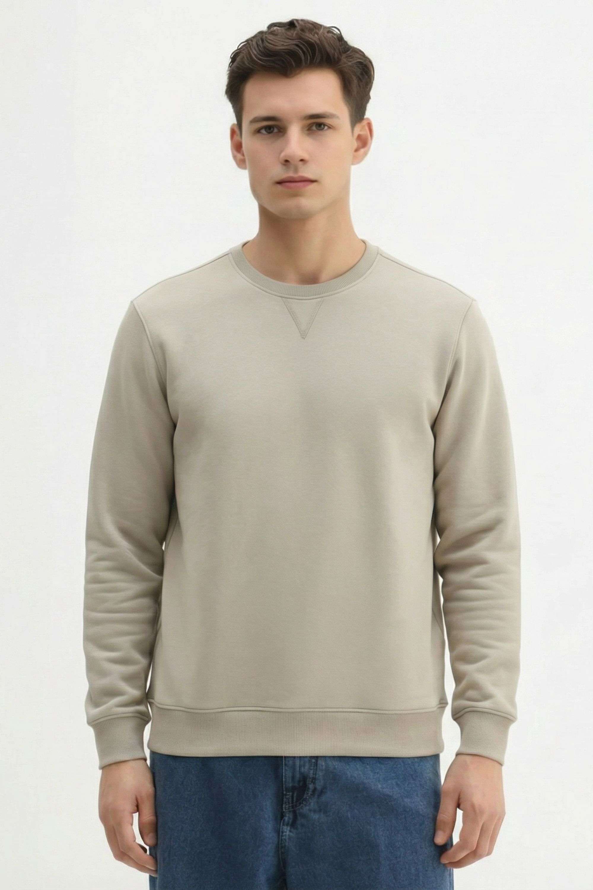 Solid-Blended-Fabric-Regular-Fit-Men-s-Sweatshirt