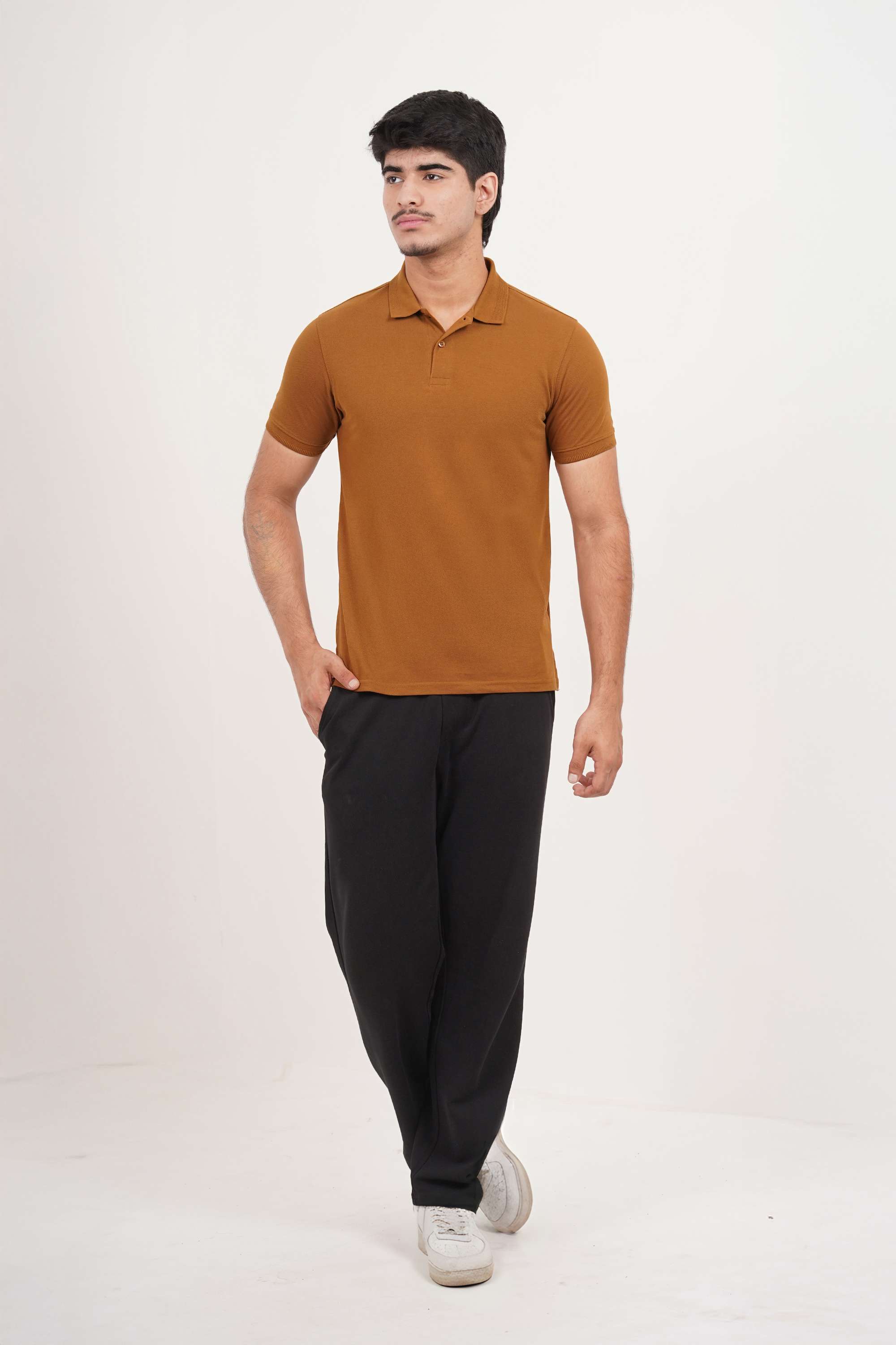 Solid-Blended-Fabric-Polo-Men-s-T-Shirt