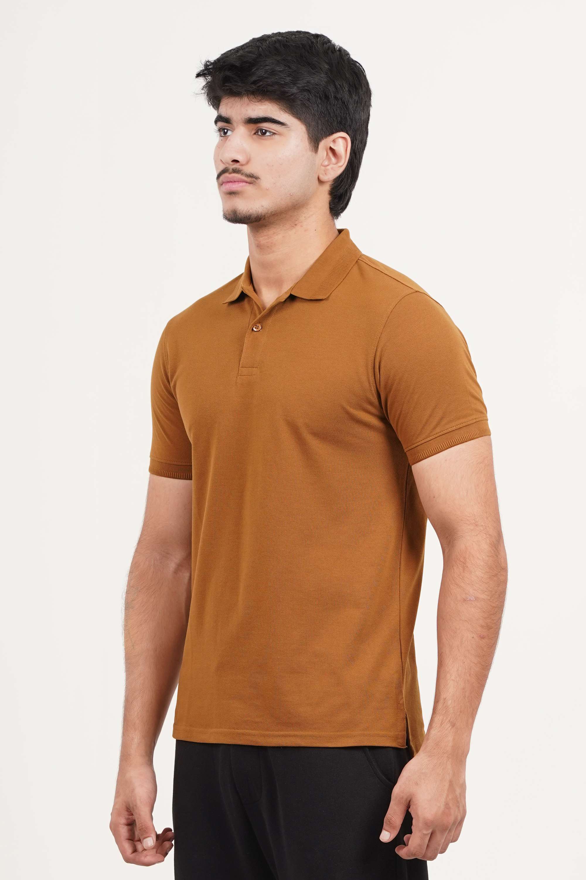 Solid-Blended-Fabric-Polo-Men-s-T-Shirt