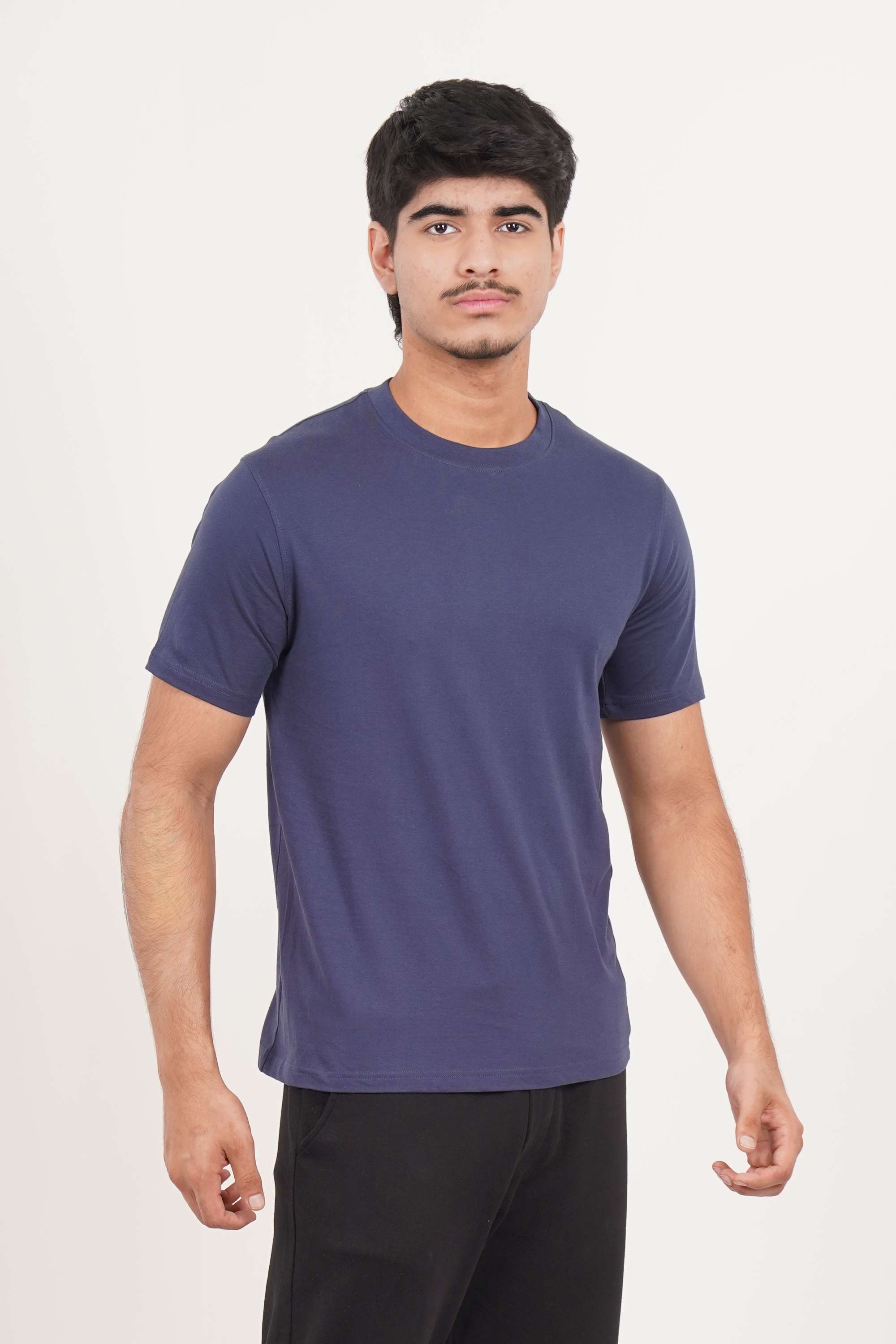 Solid-Cotton-Crew-Neck-Men-s-T-Shirt