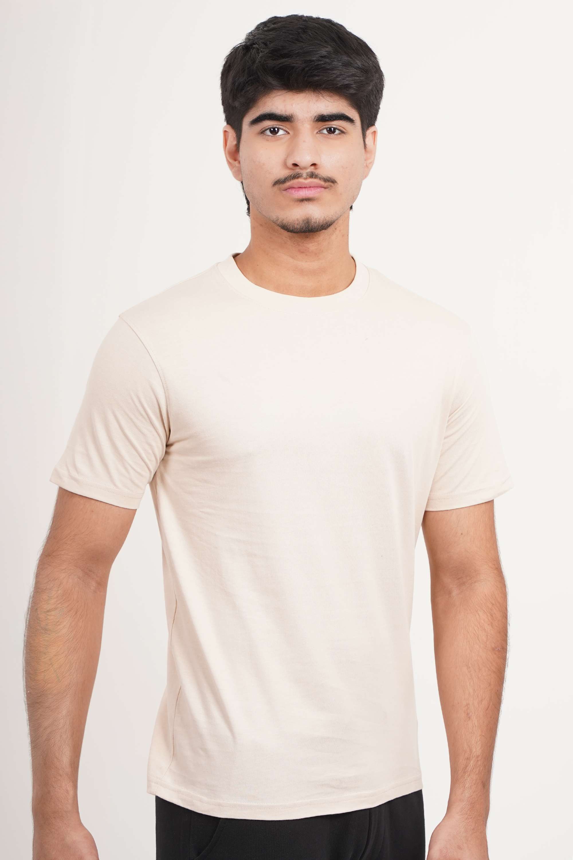 Solid-Cotton-Crew-Neck-Men-s-Casual-Wear-T-Shirt