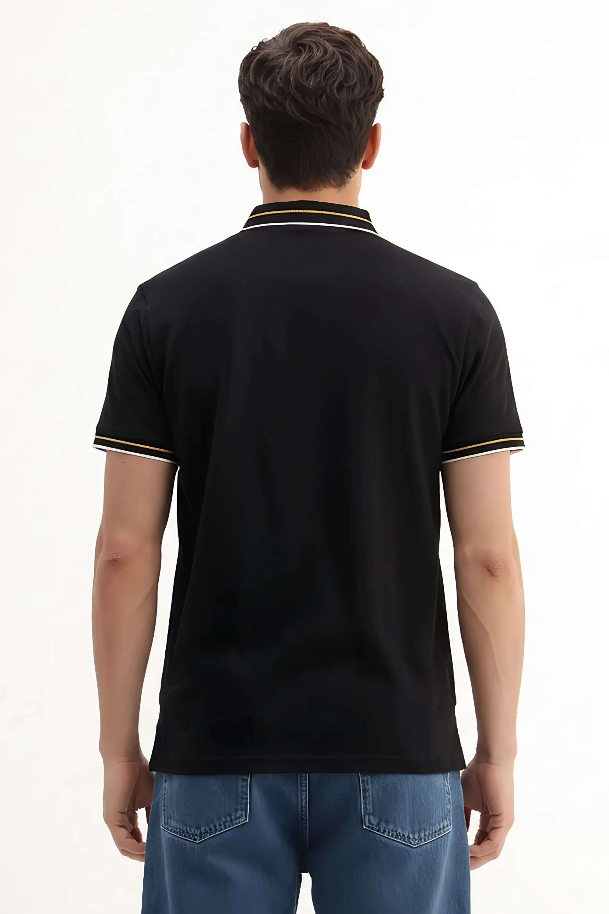Solid-Blended-Fabric-Polo-Men-s-T-Shirt