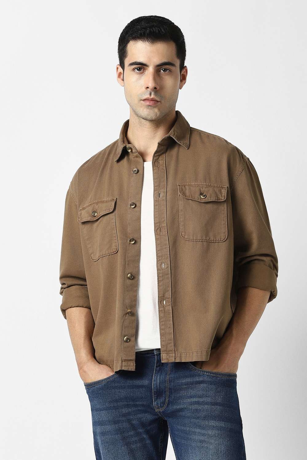 Solid-Cotton-Relaxed-Fit-Men-s-Shirt