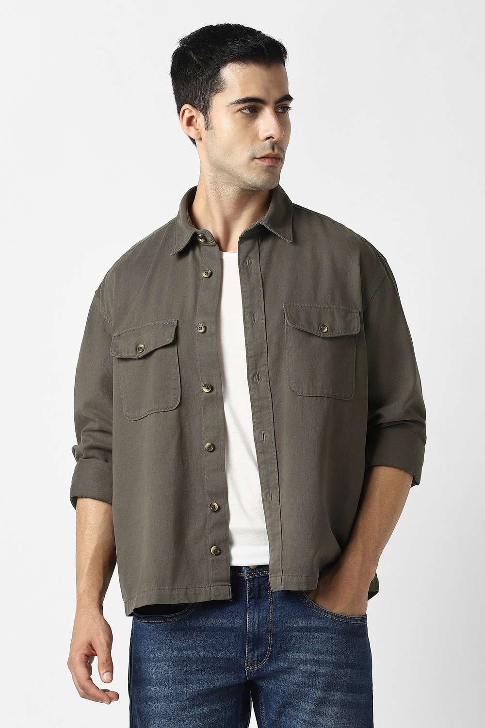 Solid-Cotton-Relaxed-Fit-Men-s-Shirt