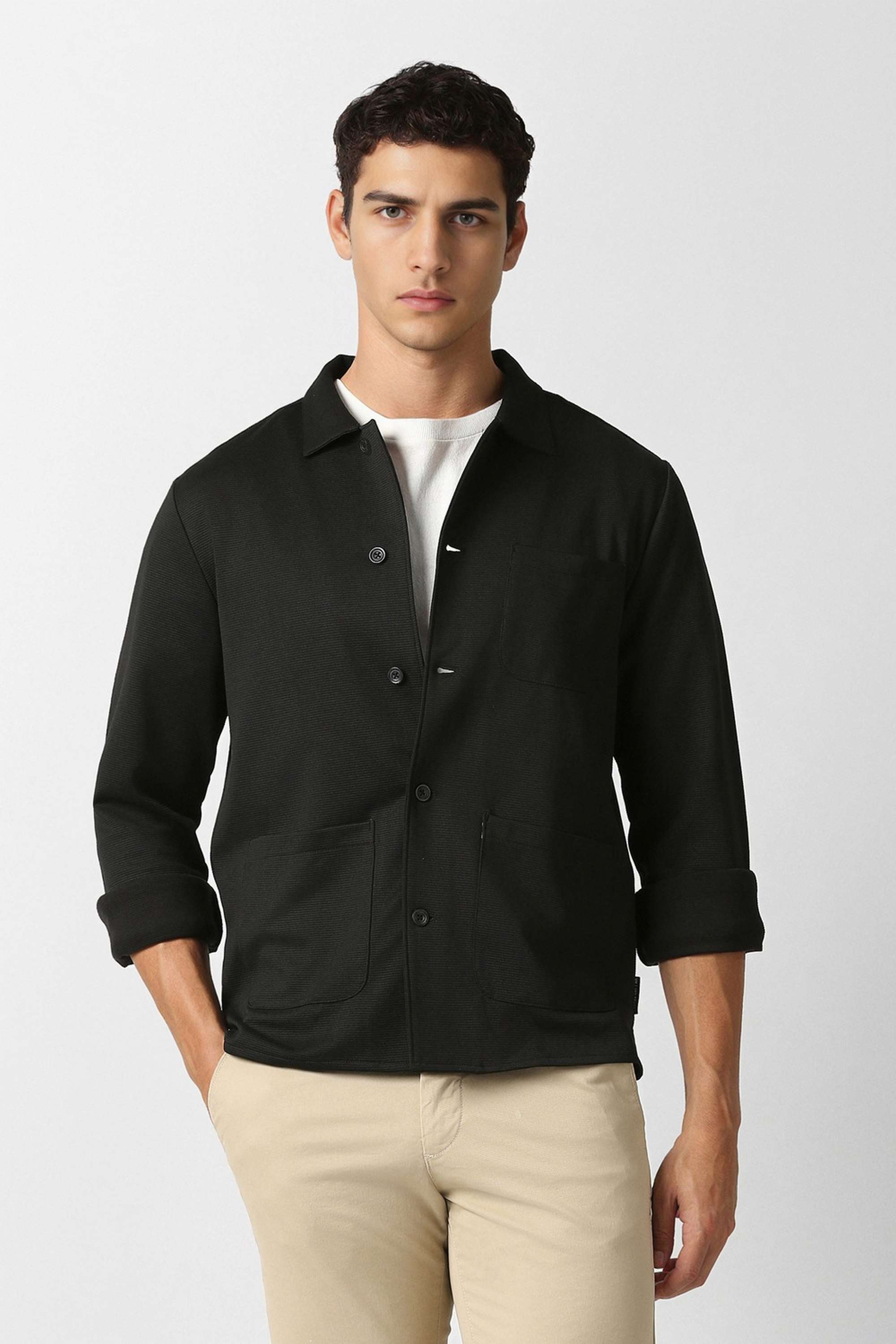 Solid-Blended-Fabric-Regular-Fit-Men-Casual-Wear-Shirt
