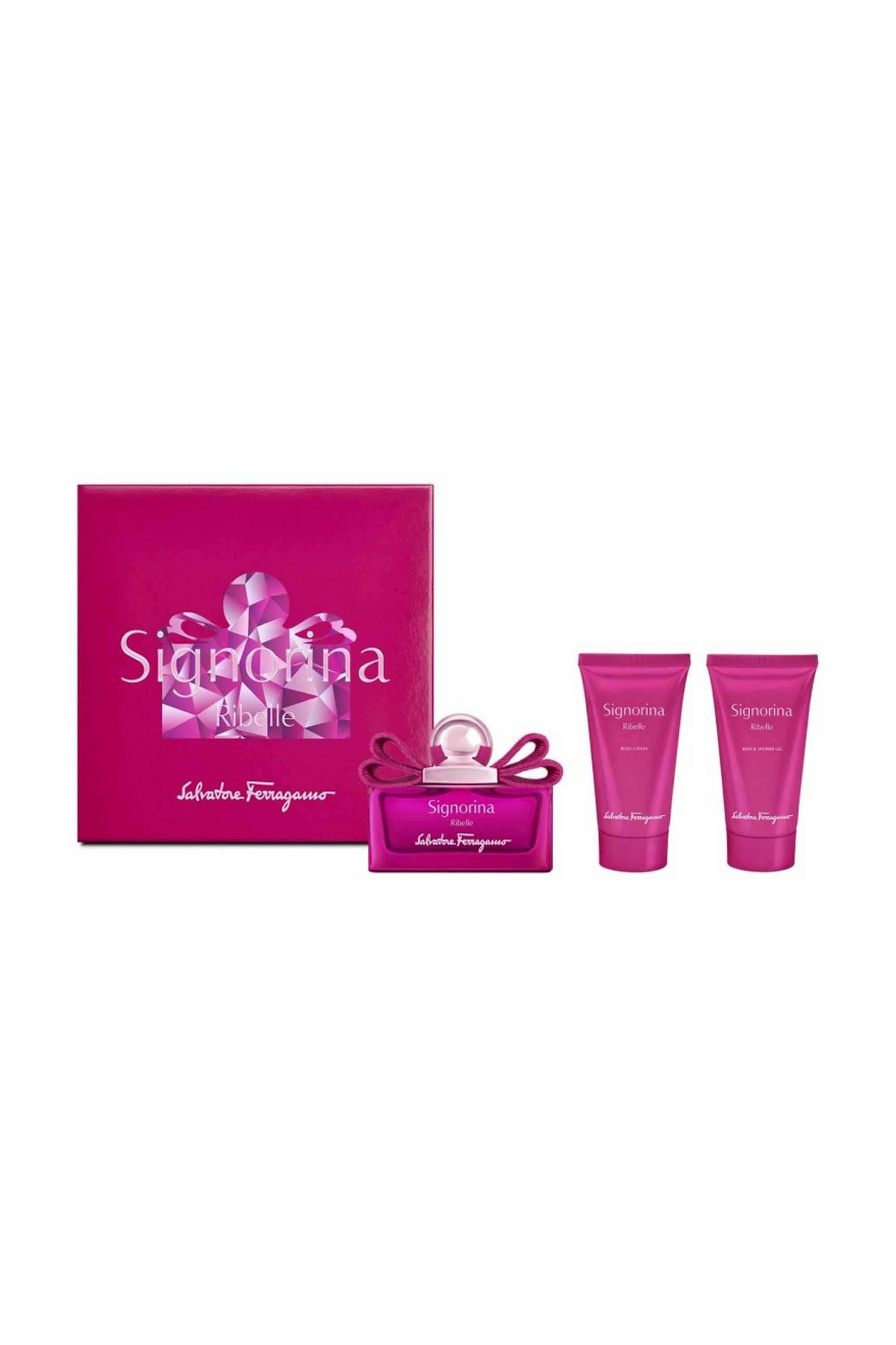Signorina-Ribelle-Kit---Pack-of-3 -Eau-de-Parfum-50-ml-+-Body-Lotion-50-ml-+-Bath-and-Shower-Gel-50-ml