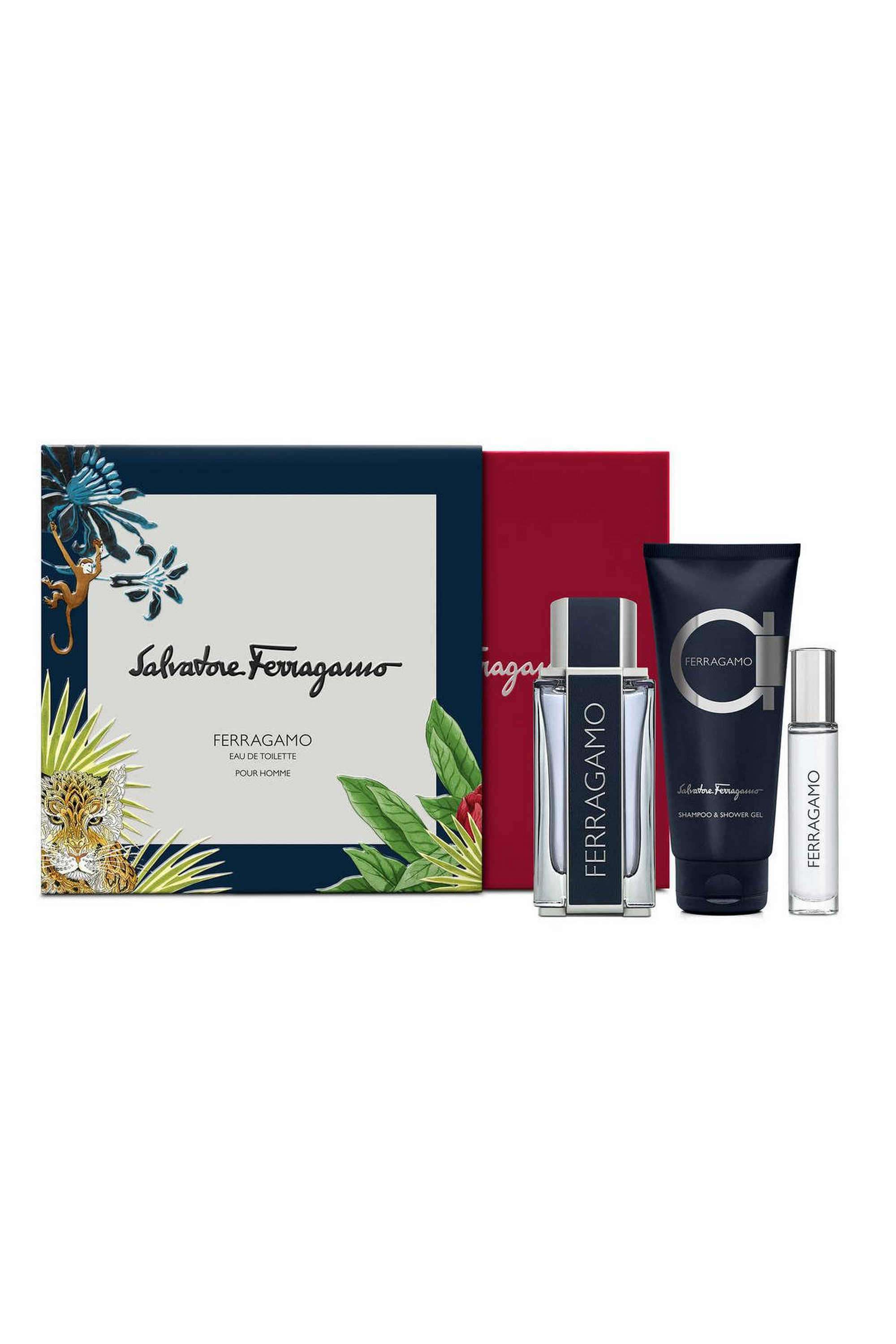 Pour-Homme-Set---Pack-of-3 -EDT-100-ml-+-Shampoo-&-Shower-Gel-100-ml-+-Purse-Spray-10-ml