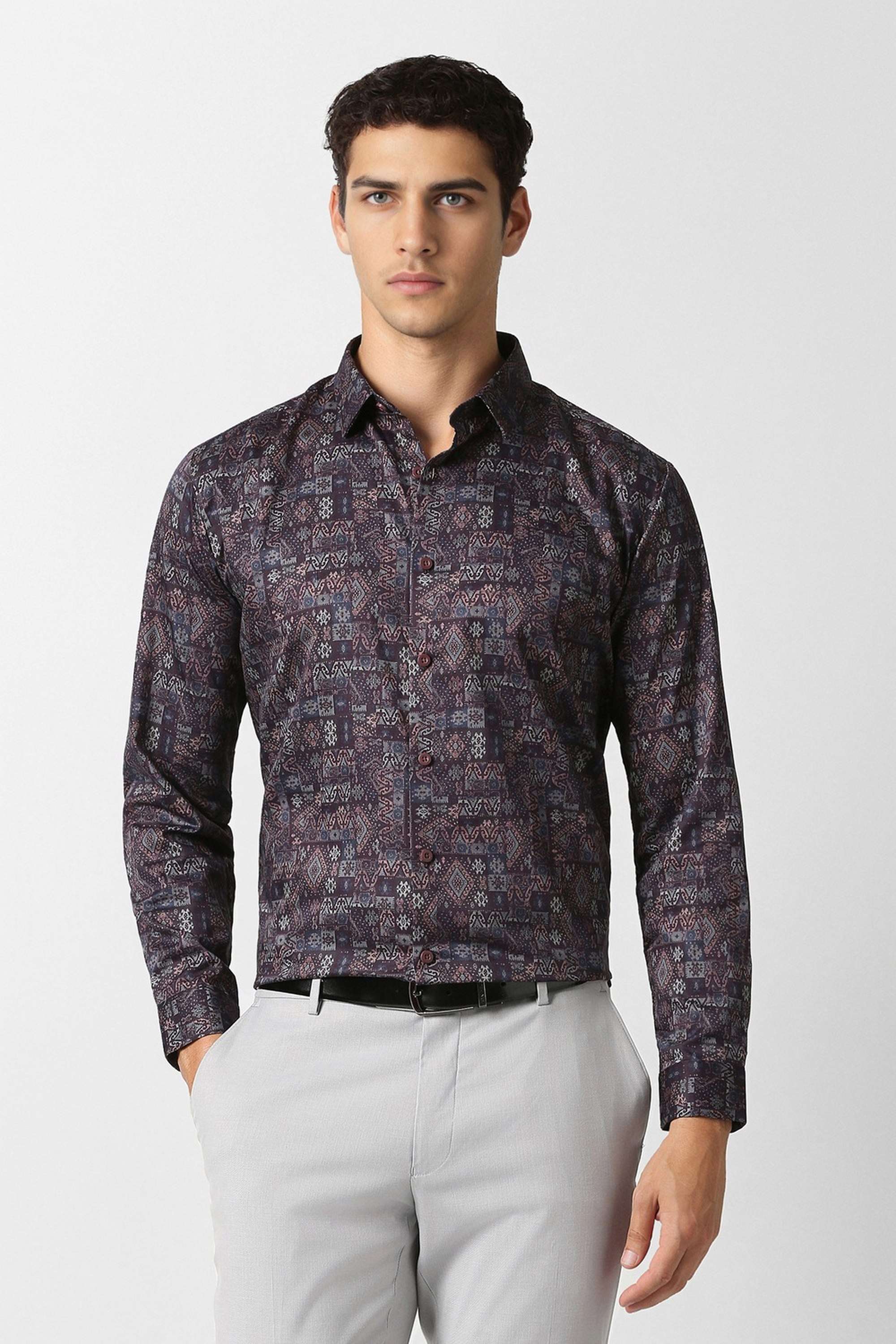 Printed-Cotton-Slim-Fit-Men-Formal-Wear-Shirt