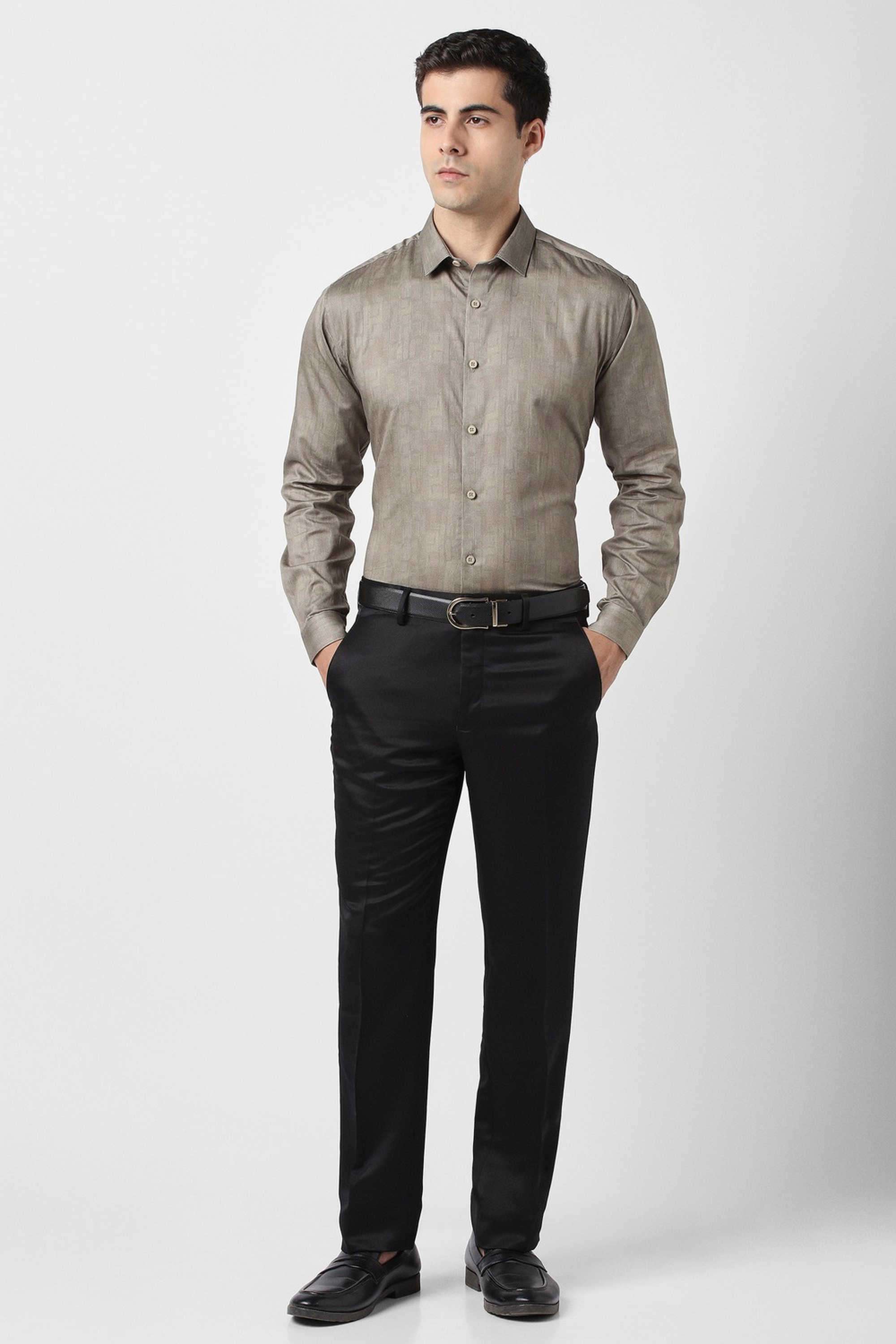 Solid-Polyester-Slim-Fit-Men-s-Casual-Trousers