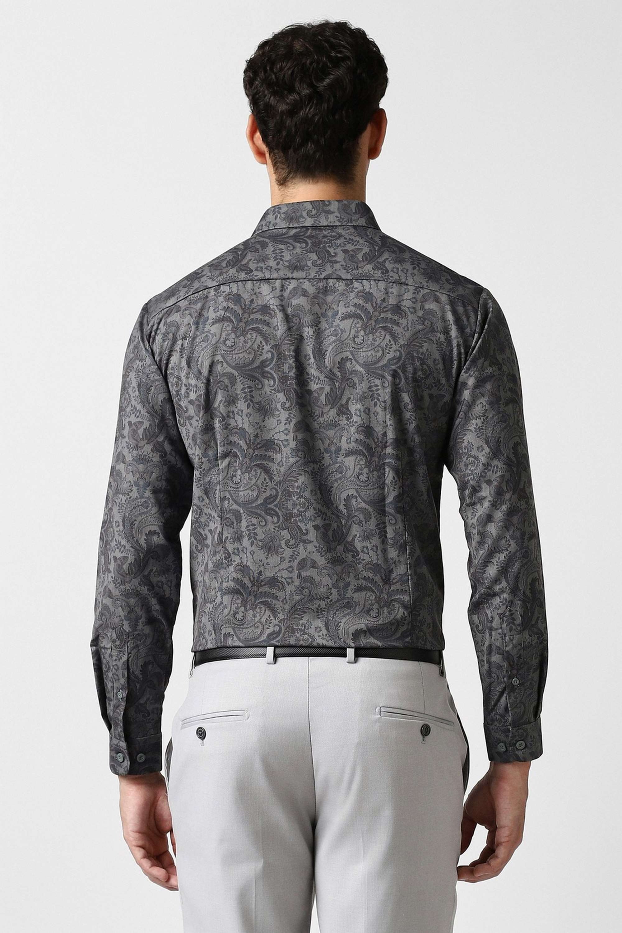 Printed-Blended-Fabric-Slim-Fit-Men-Formal-Wear-Shirt