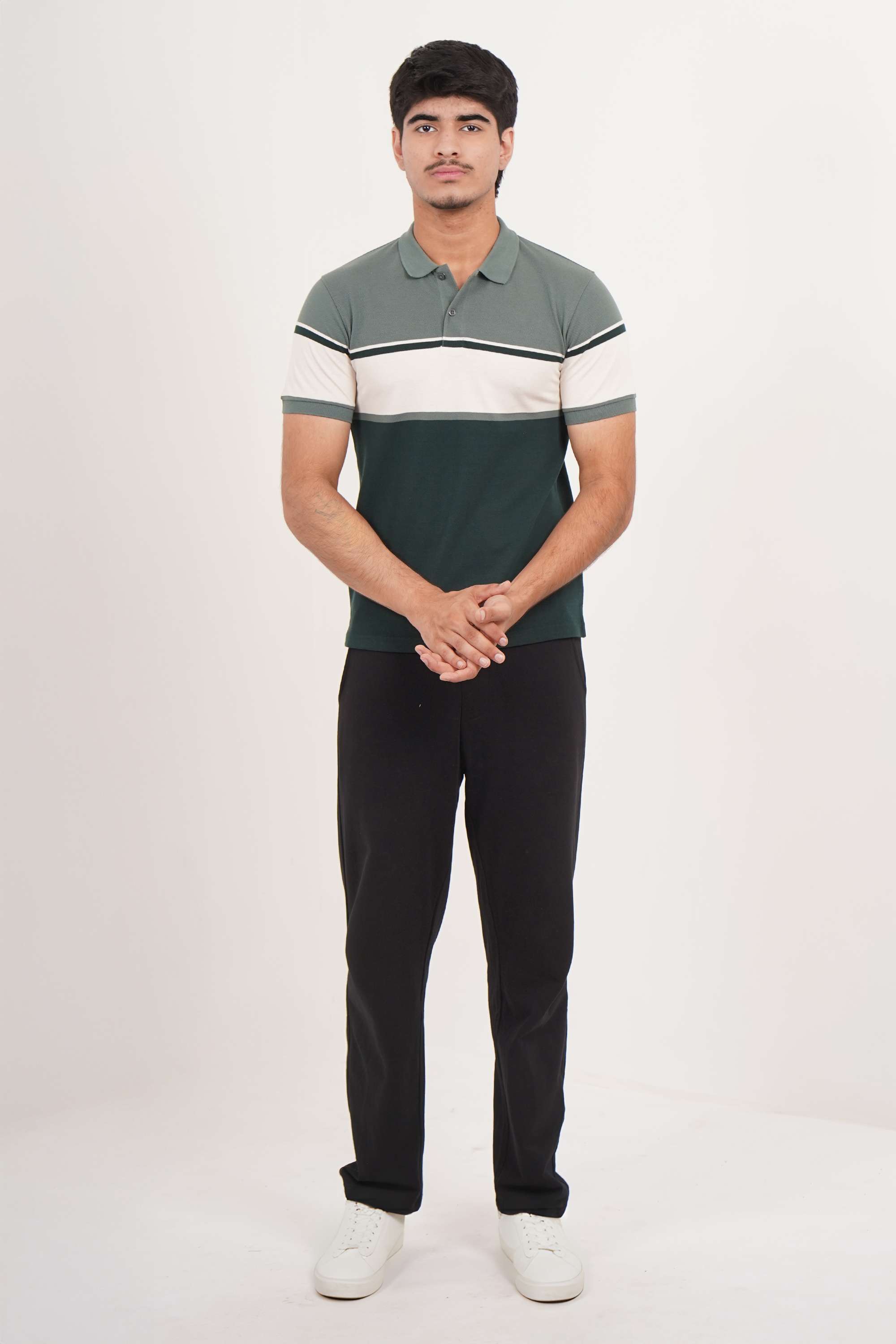 Stripes-Blended-Fabric-Knitted-Men-s-T-Shirt