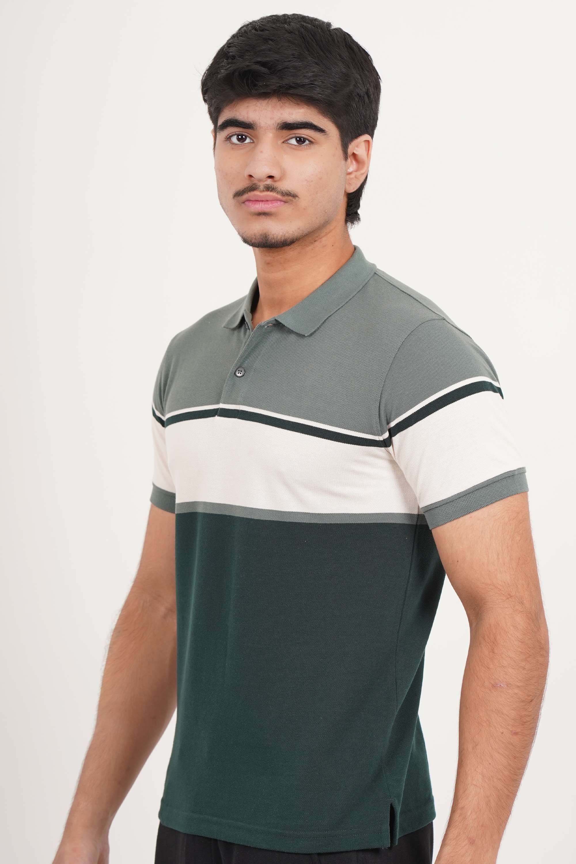 Stripes-Blended-Fabric-Knitted-Men-s-T-Shirt