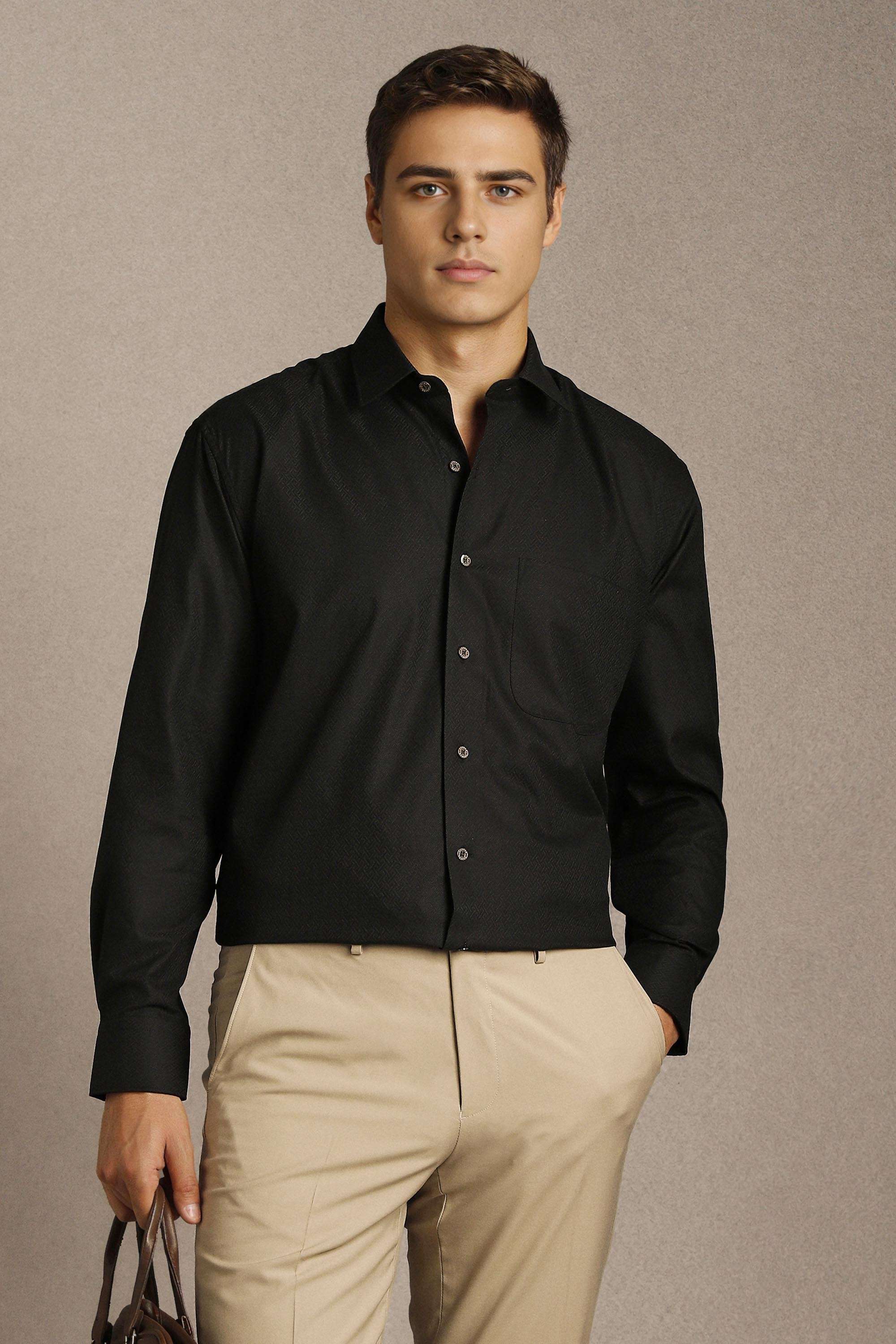 Jacquard-Cotton-Regular-Fit-Men-Formal-Shirt