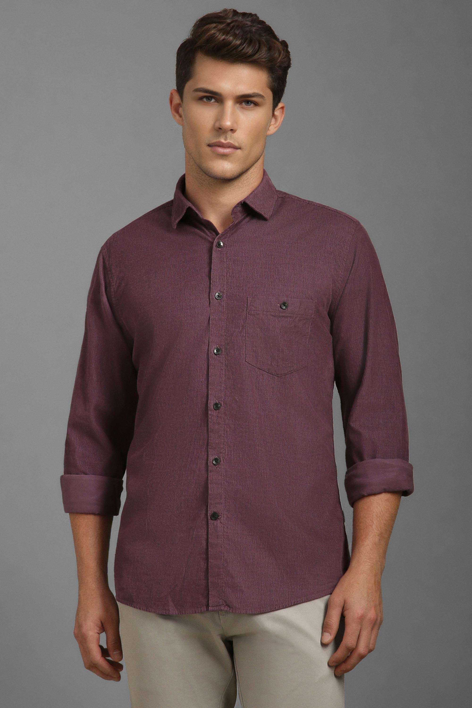 Solid-Cotton-Slim-Fit-Men-Casual-Shirt