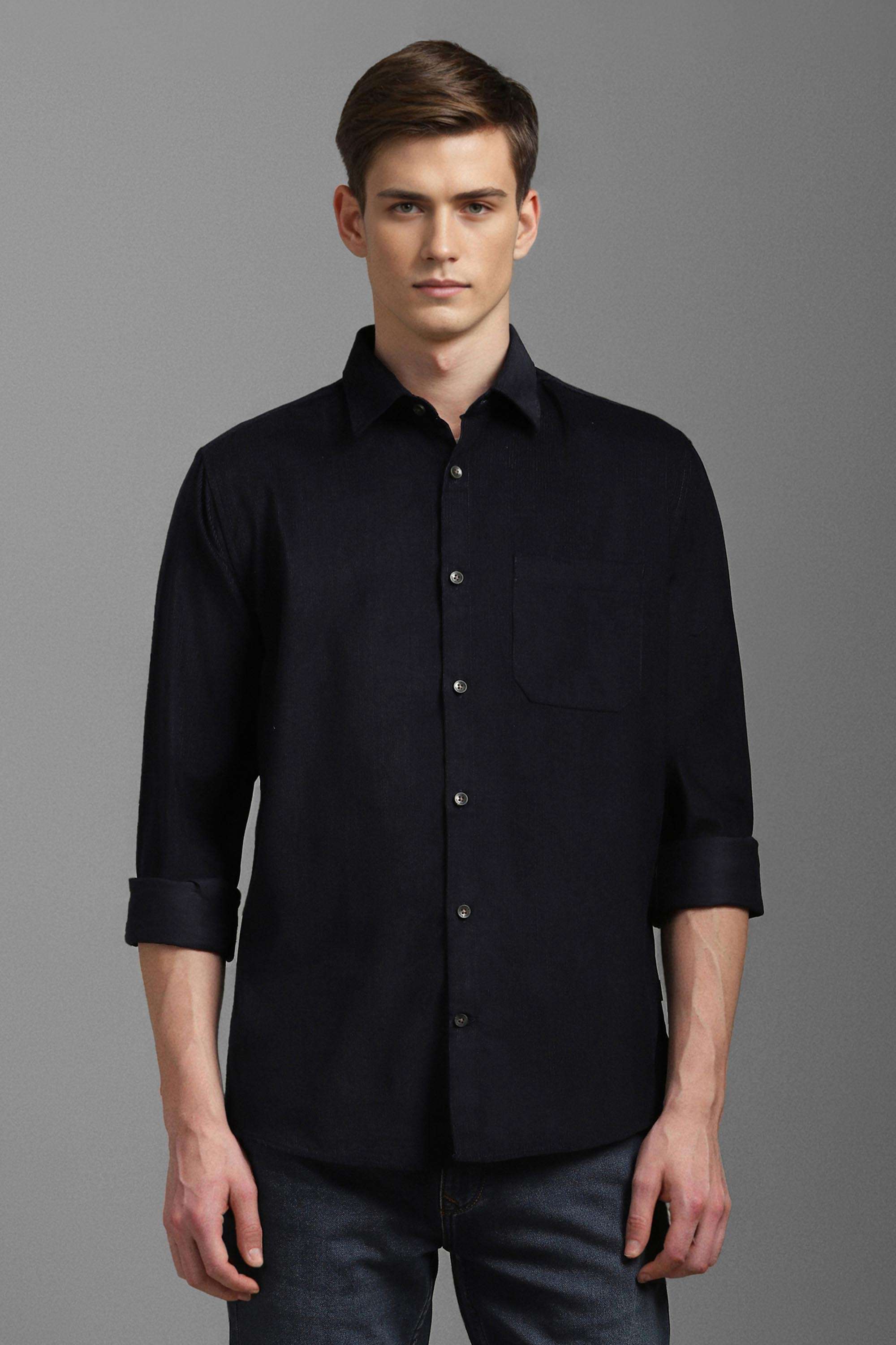 Solid-Cotton-Blend-Slim-Fit-Men-Casual-Shirt