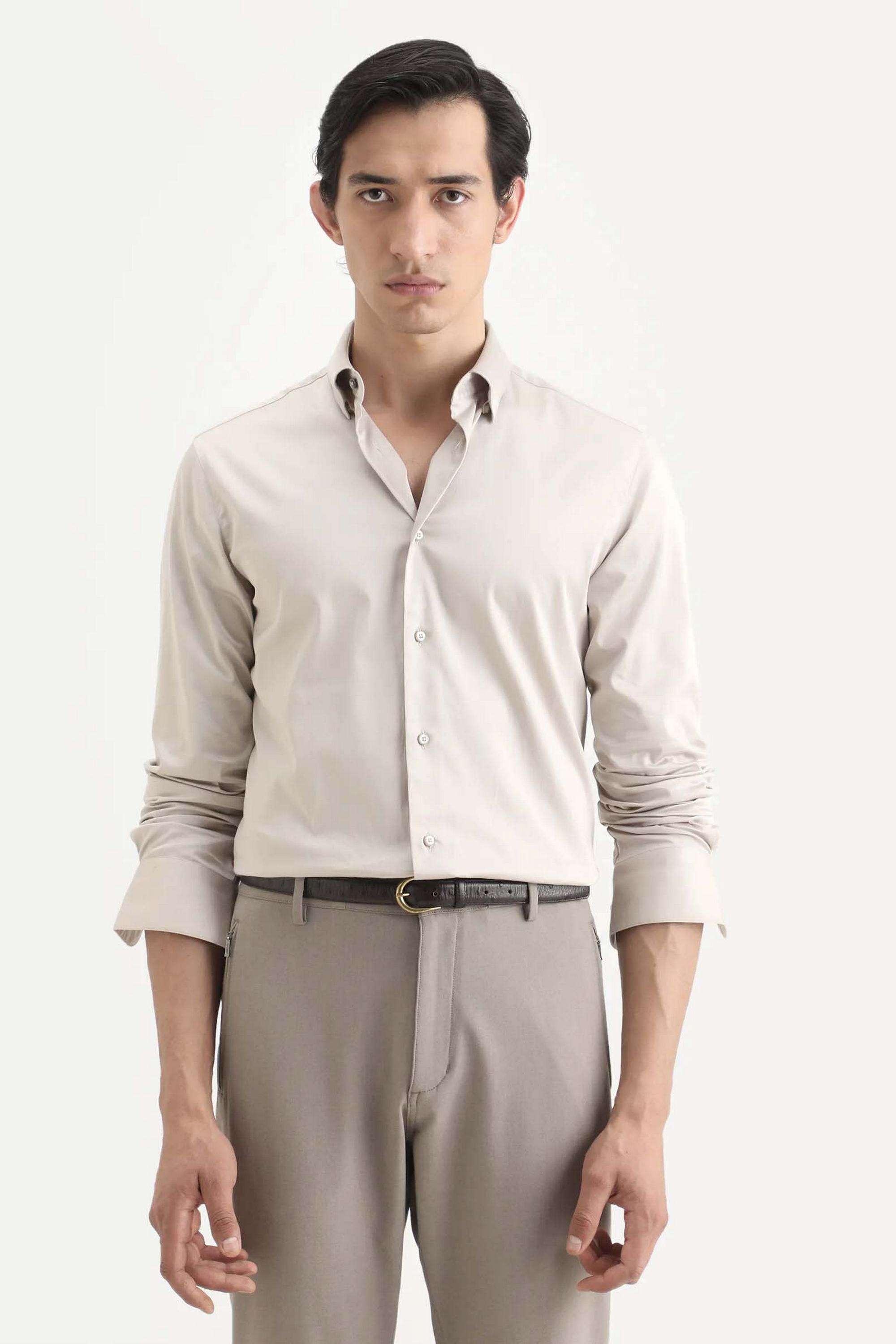 Solid-Cotton-Regular-Fit-Men-Casual-Wear-Shirt