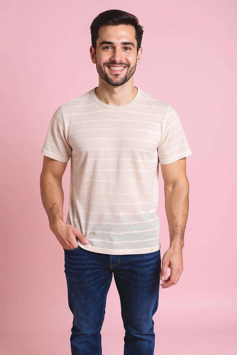 Blended-Fabric-Regular-Fit-Men-T-Shirt