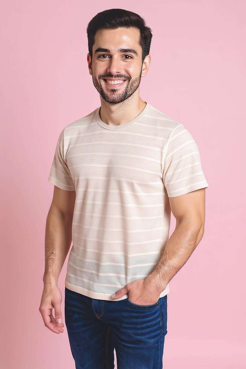 Blended-Fabric-Regular-Fit-Men-T-Shirt