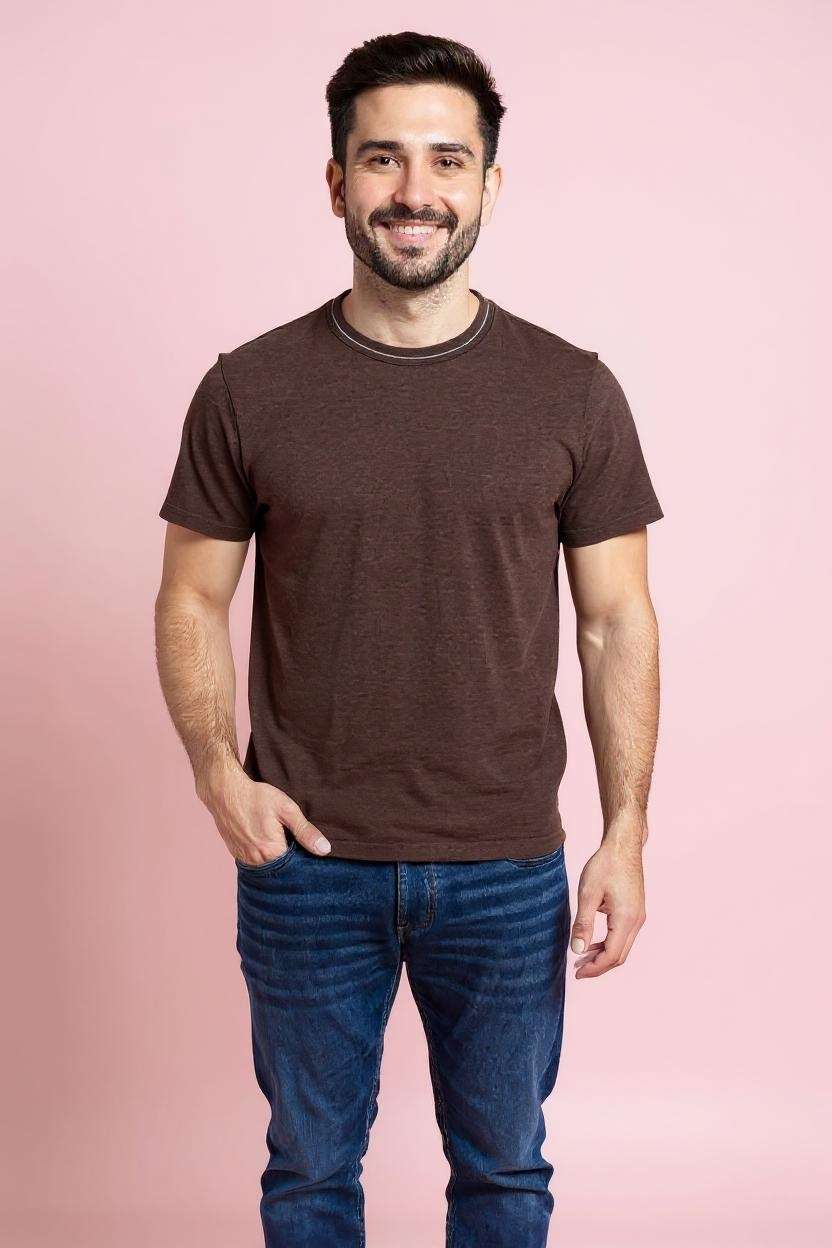 Blended-Fabric-Regular-Fit-Men-T-Shirt