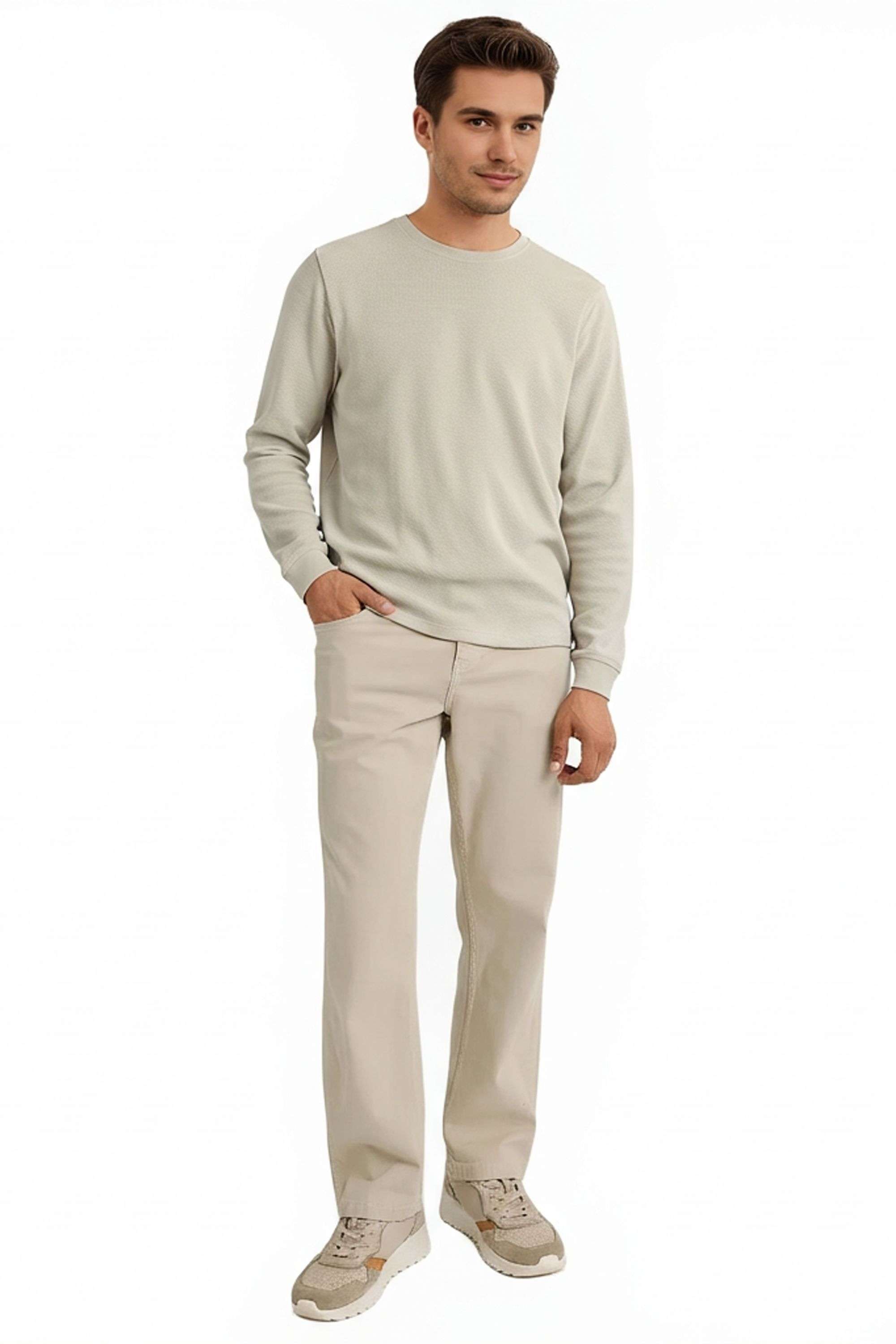 Solid-Blended-Fabric-Round-Neck-Men-s-Sweatshirt