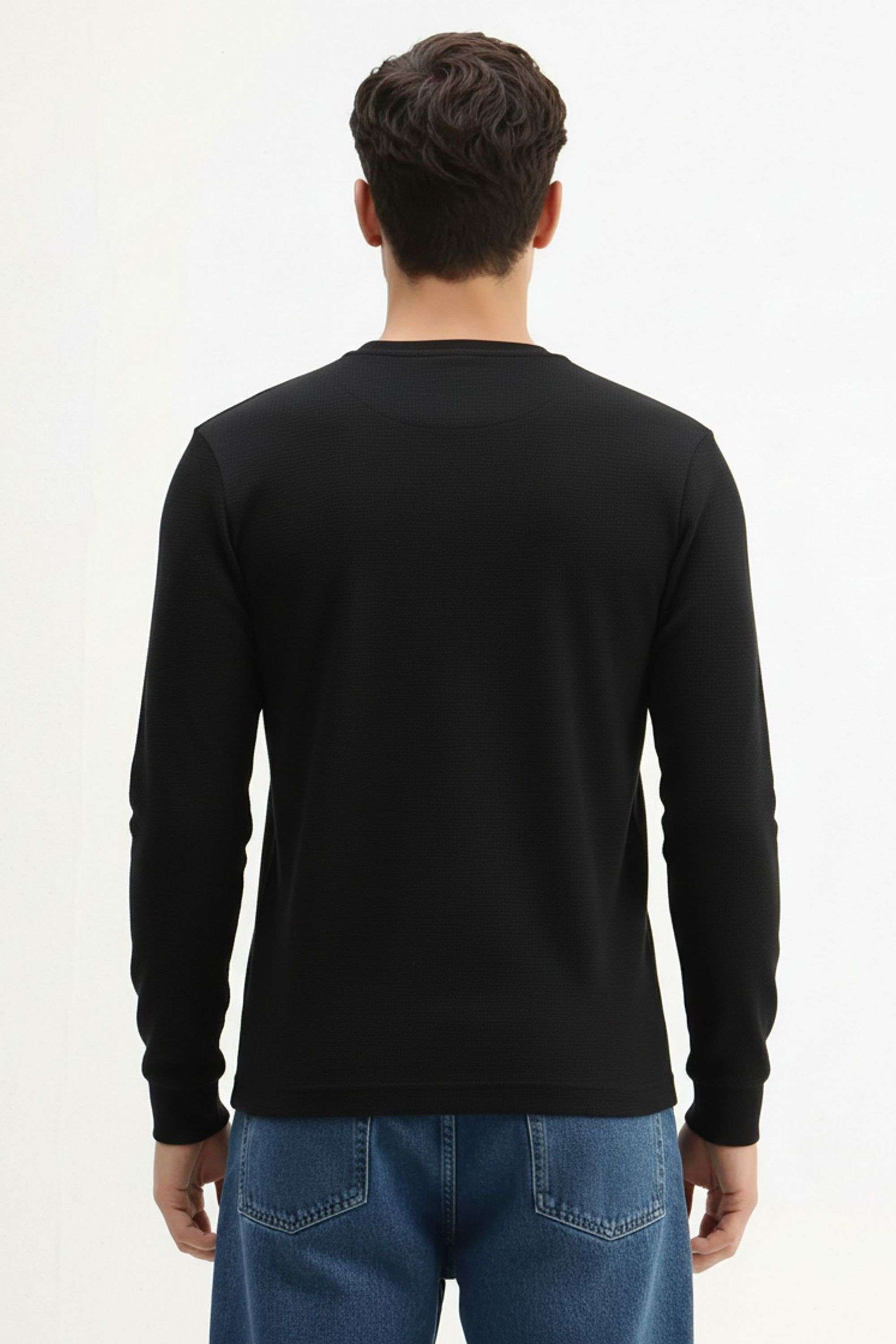 Solid-Blended-Fabric-Round-Neck-Men-s-Sweatshirt