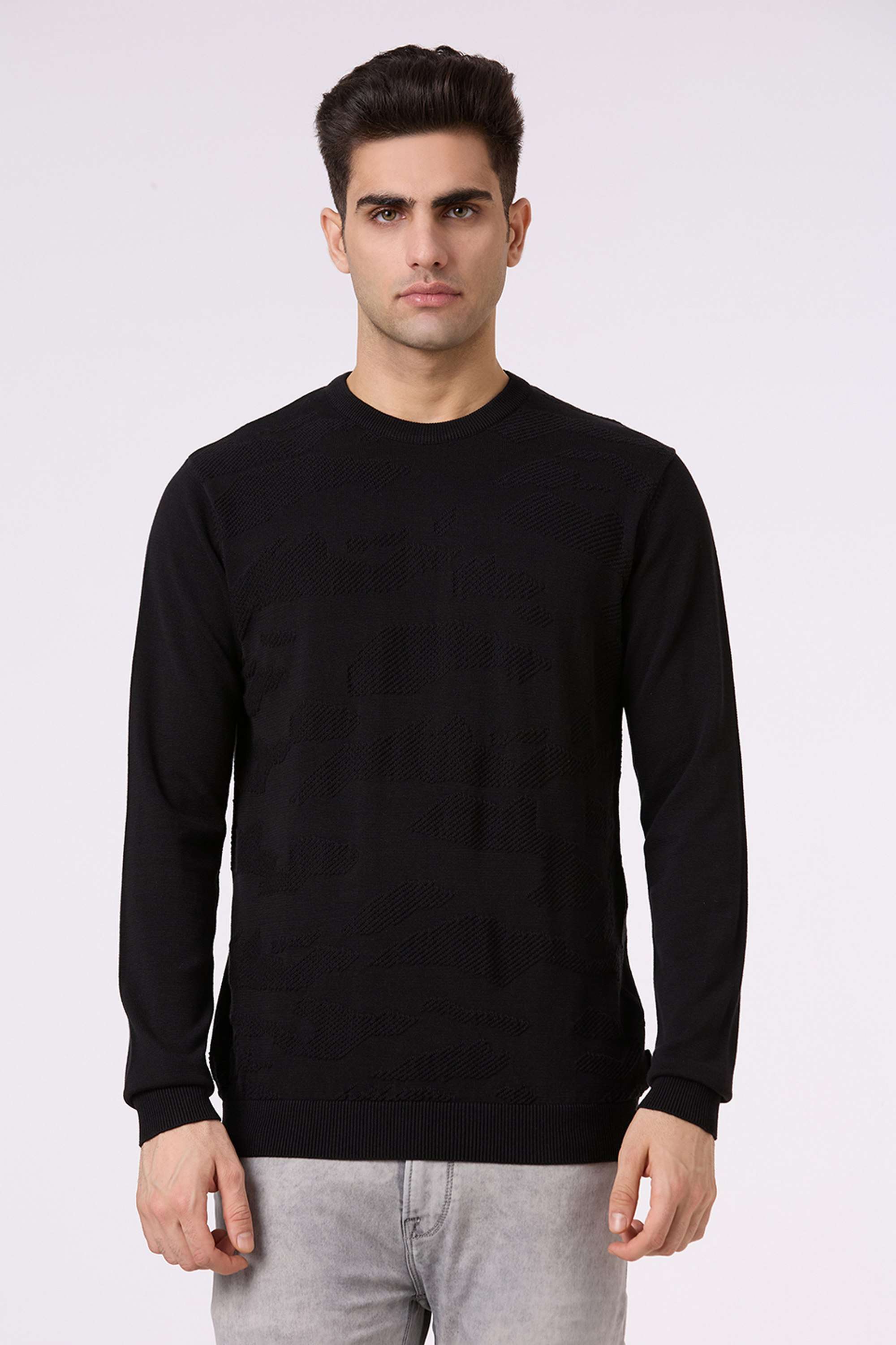 Textured-Cotton-Round-Neck-Men-s-Sweater
