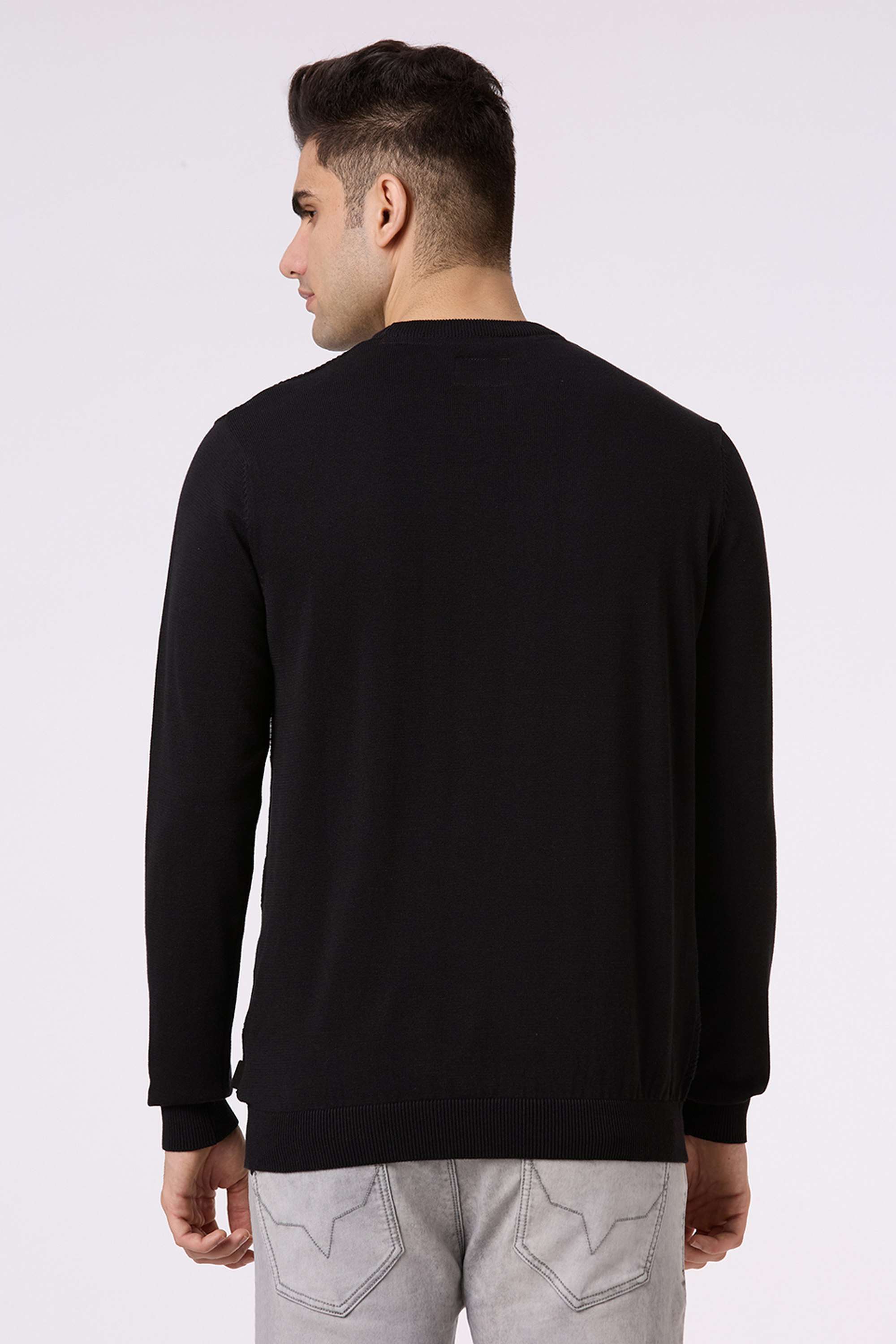 Textured-Cotton-Round-Neck-Men-s-Sweater