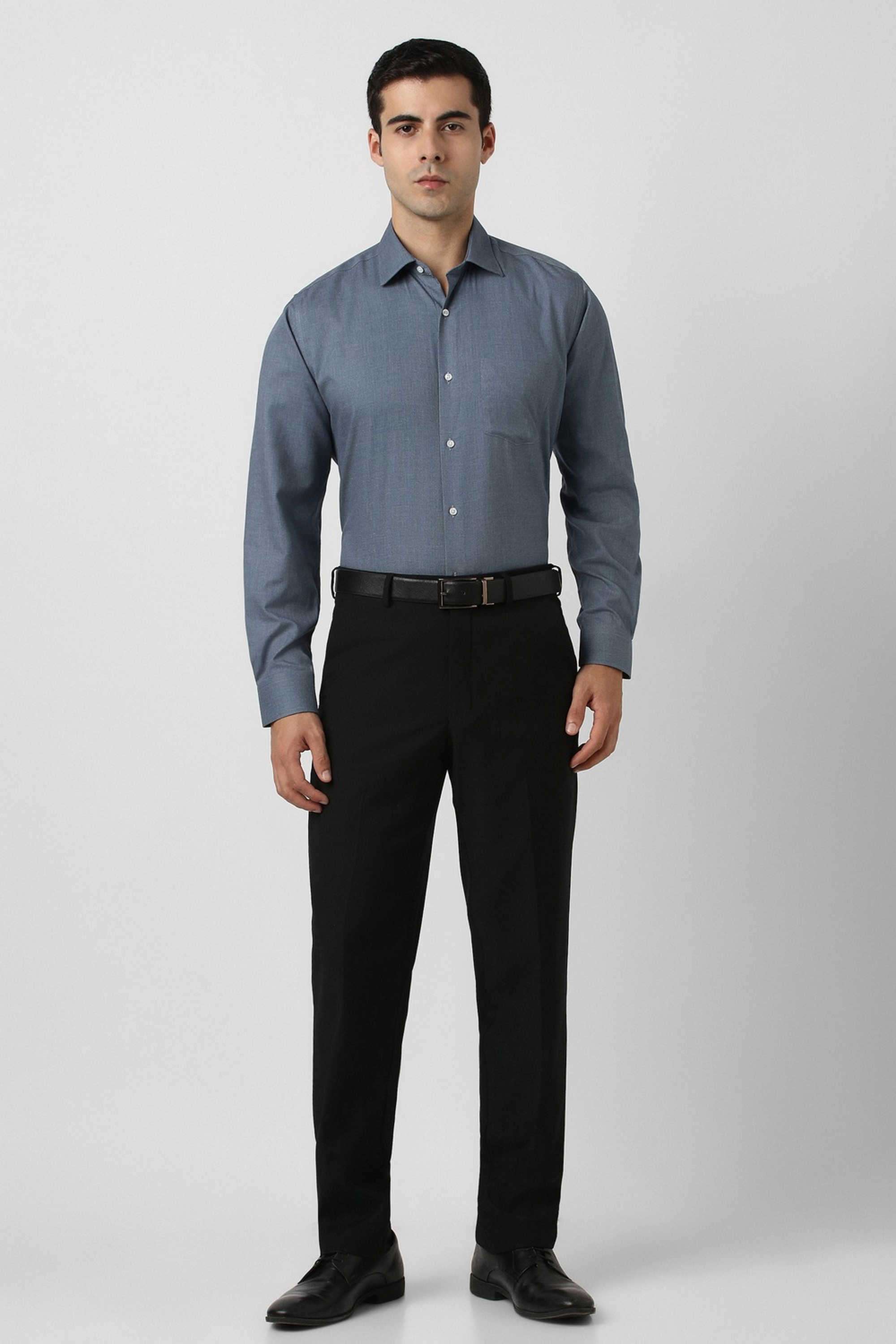 Solid-Blended-Fabric-Regular-Fit-Men-s-Formal-Shirt