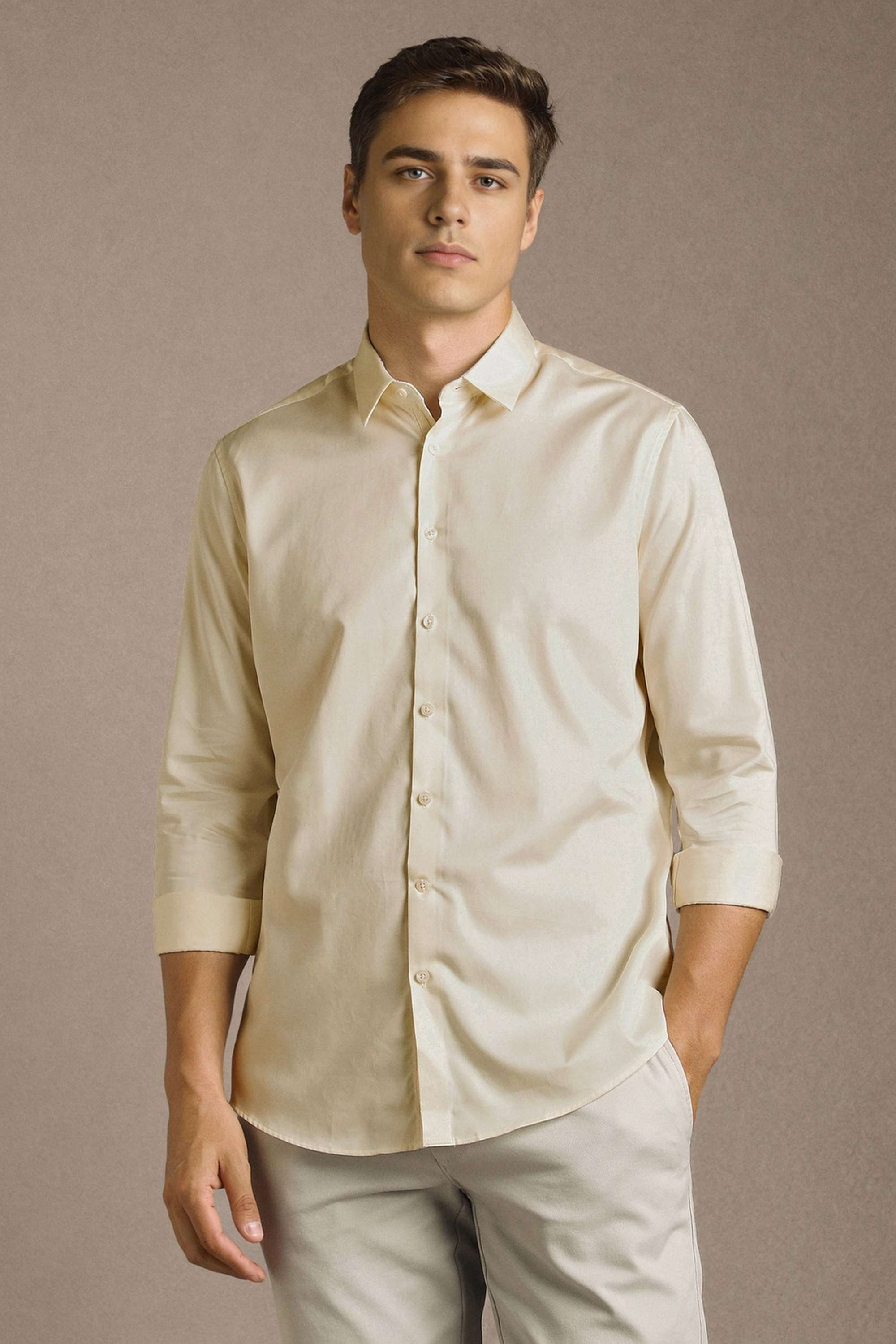 Solid-Cotton-Slim-Fit-Men-s-Casual-Shirt