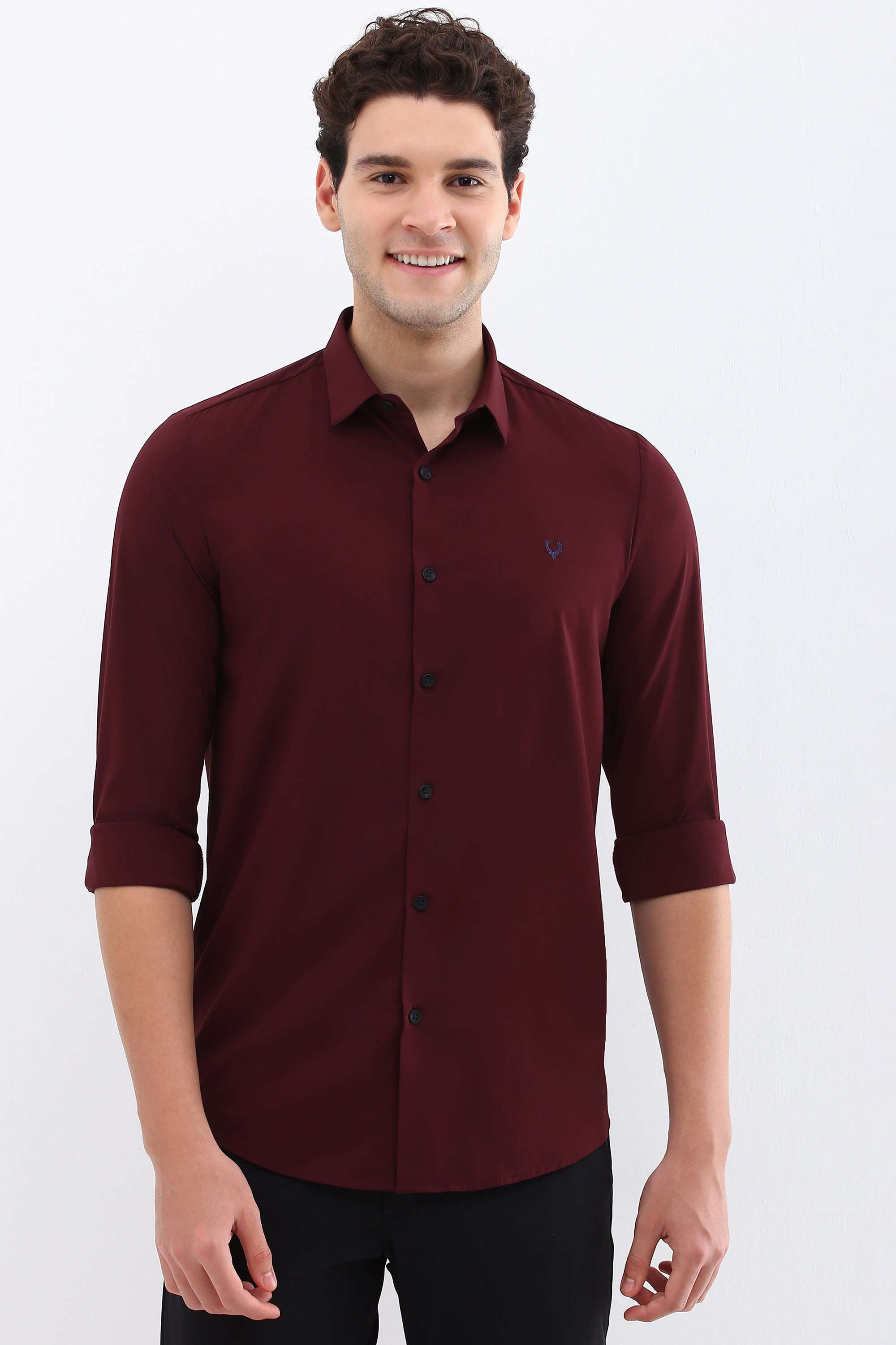 Solid-Blended-Fabric-Regular-Fit-Men-s-Formal-Shirt