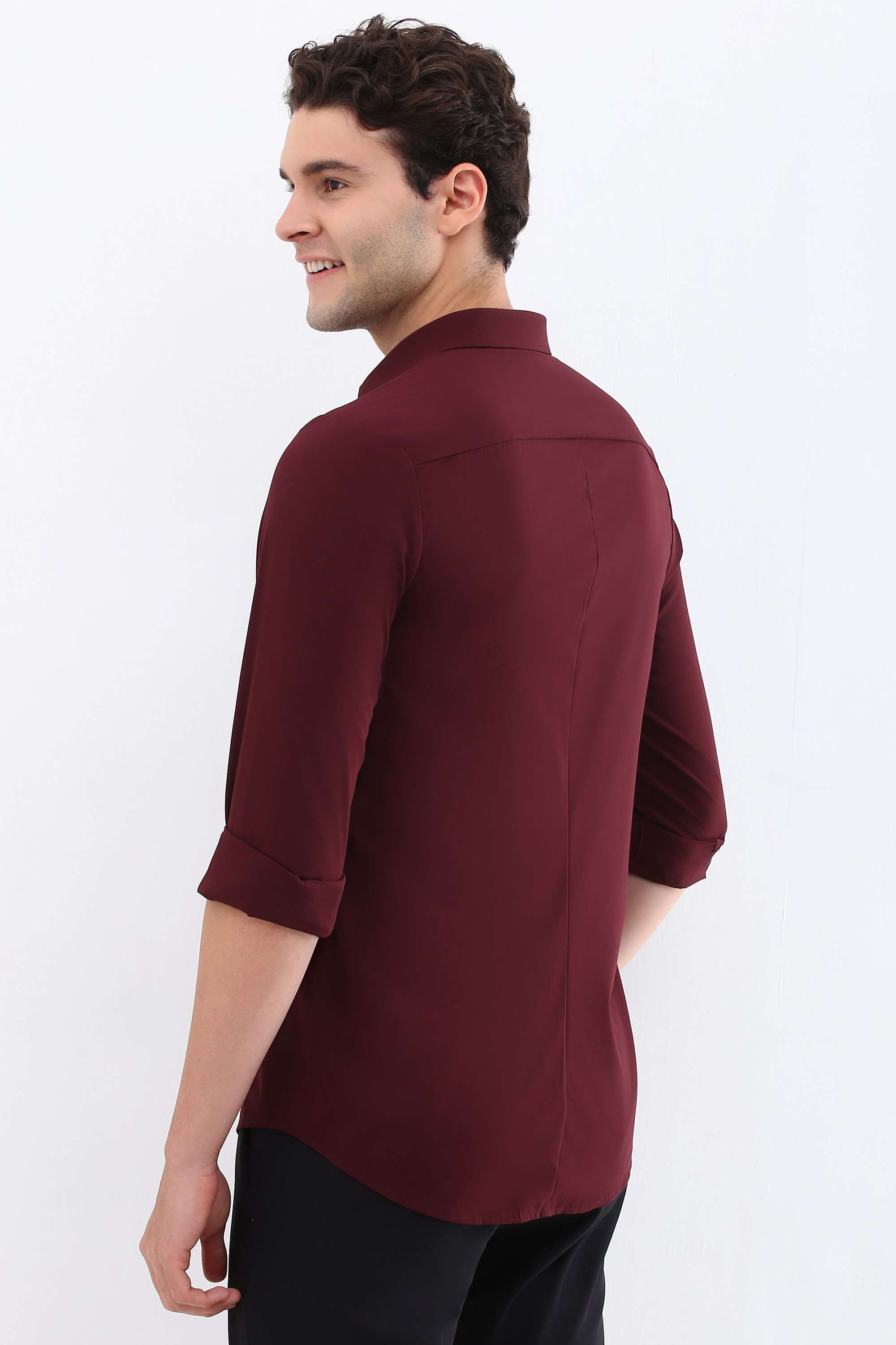 Solid-Collared-Blended-Fabric-Men-Formal-Wear-Shirt