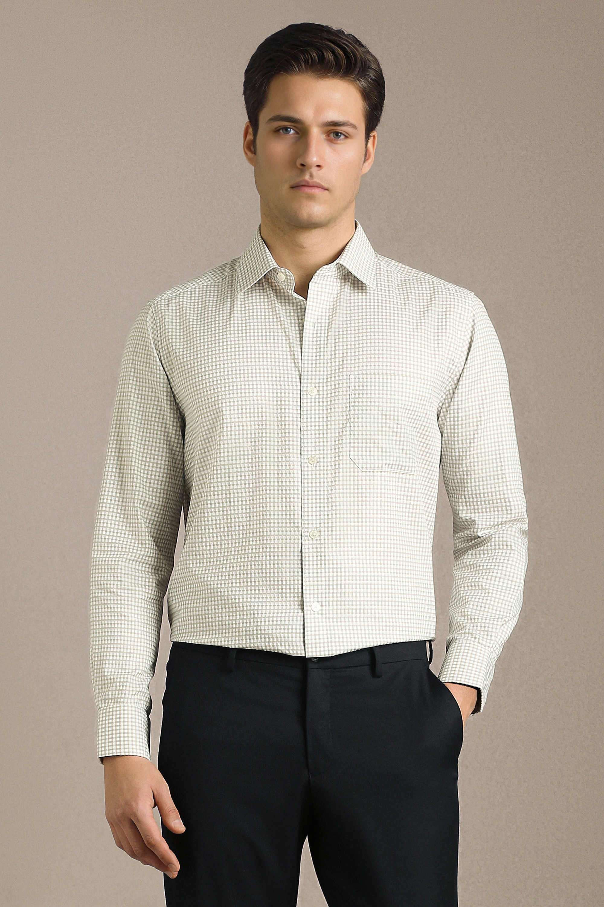 Checks-Cotton-Regular-Fit-Men-Formal-Wear-Shirt