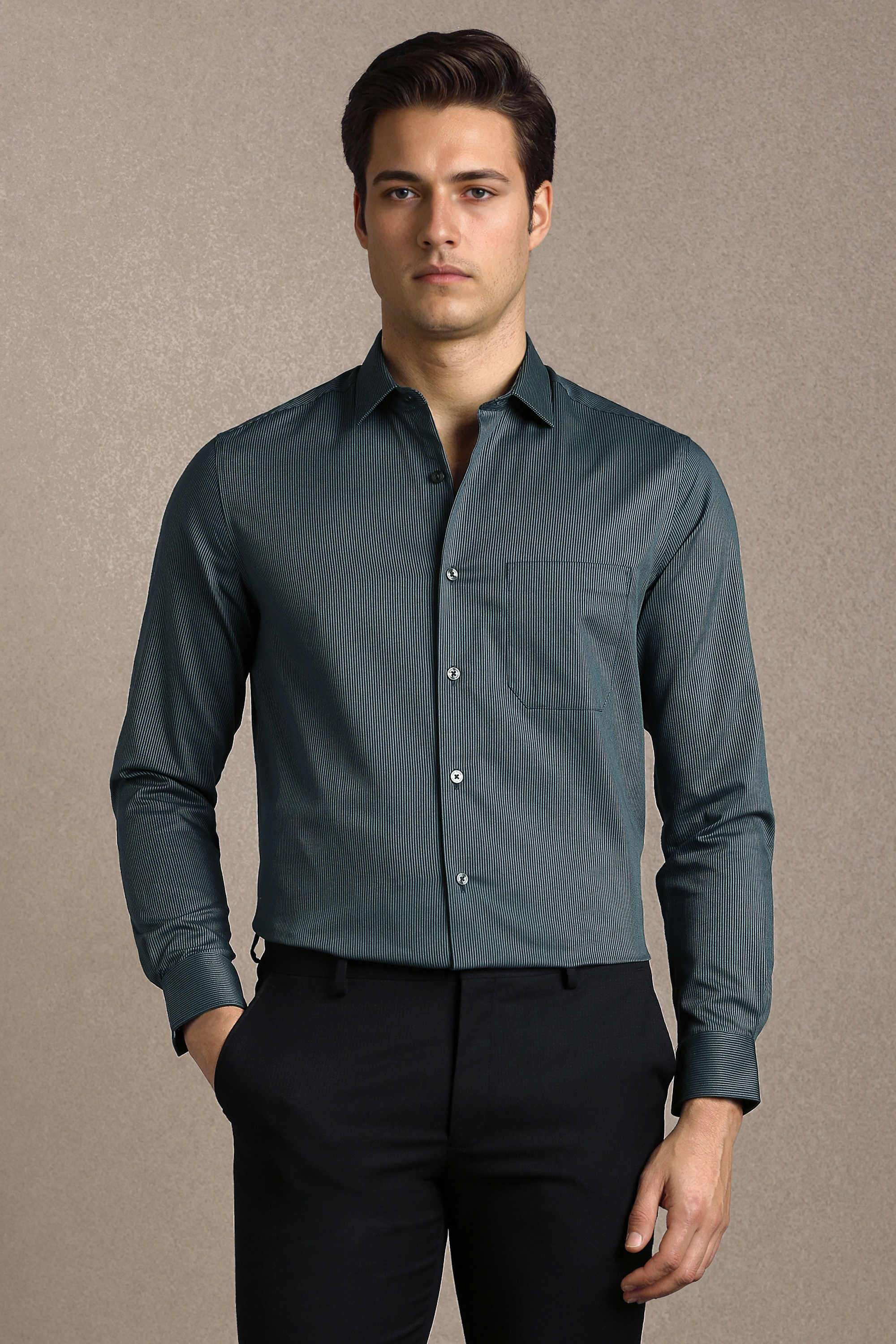 Stripes-Cotton-Regular-Fit-Men-Formal-Wear-Shirt